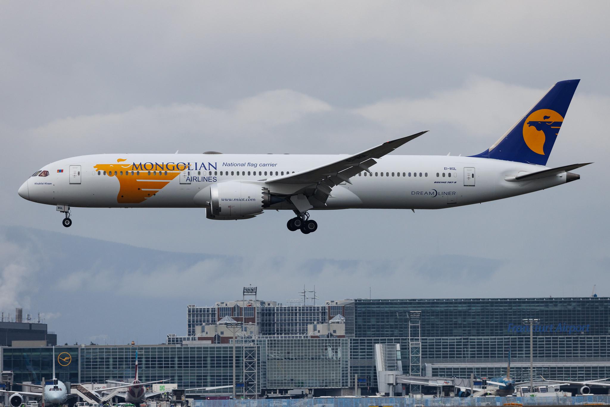 Frankfurt Airport: MIAT Mongolian Airlines (OM / MGL) | Boeing 787-9 Dreamliner B789 | EI-MGL | MSN 60326
