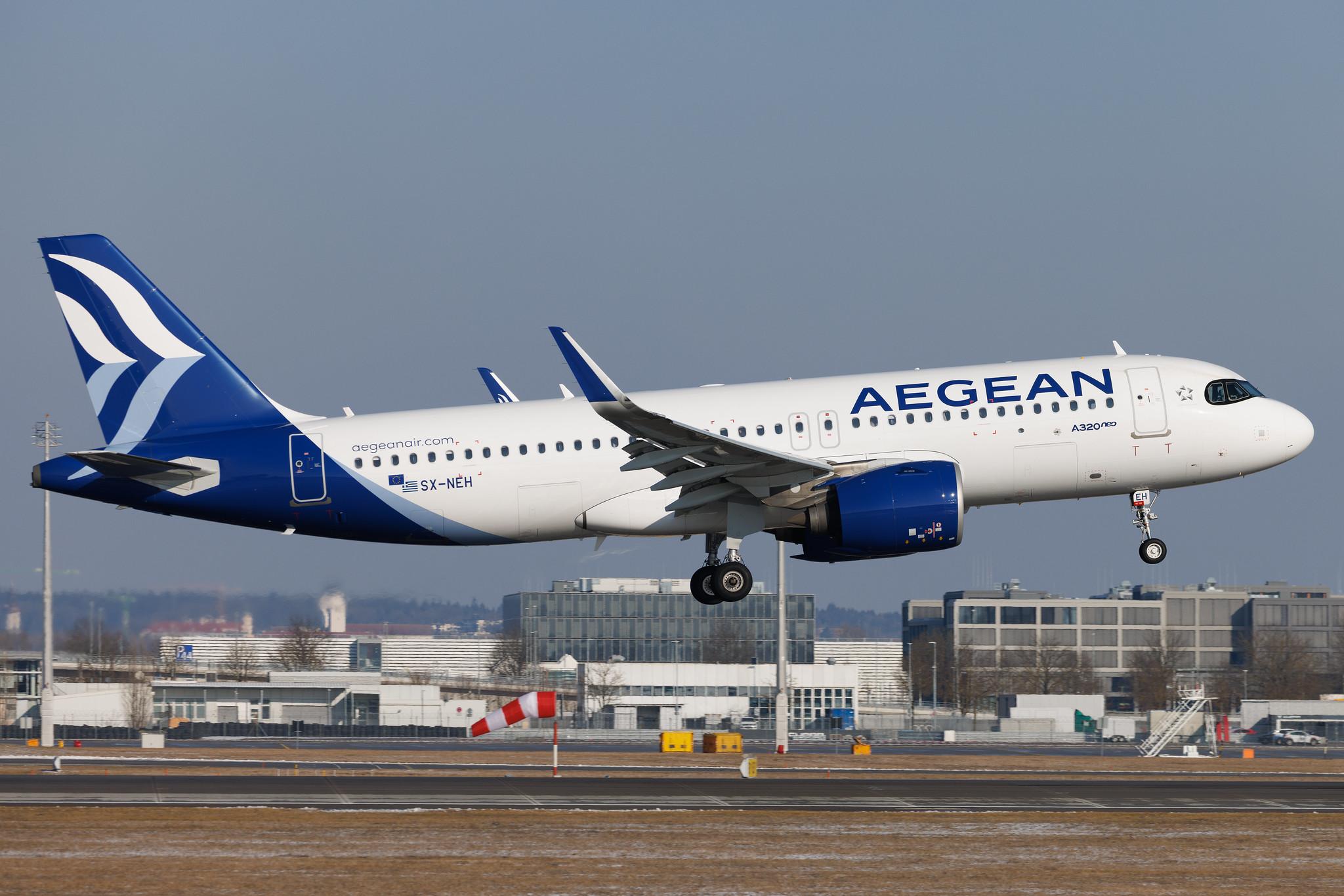Munich Airport: Aegean Airlines (A3 / AEE) | Airbus A320-271N A20N | SX-NEH | MSN 11308