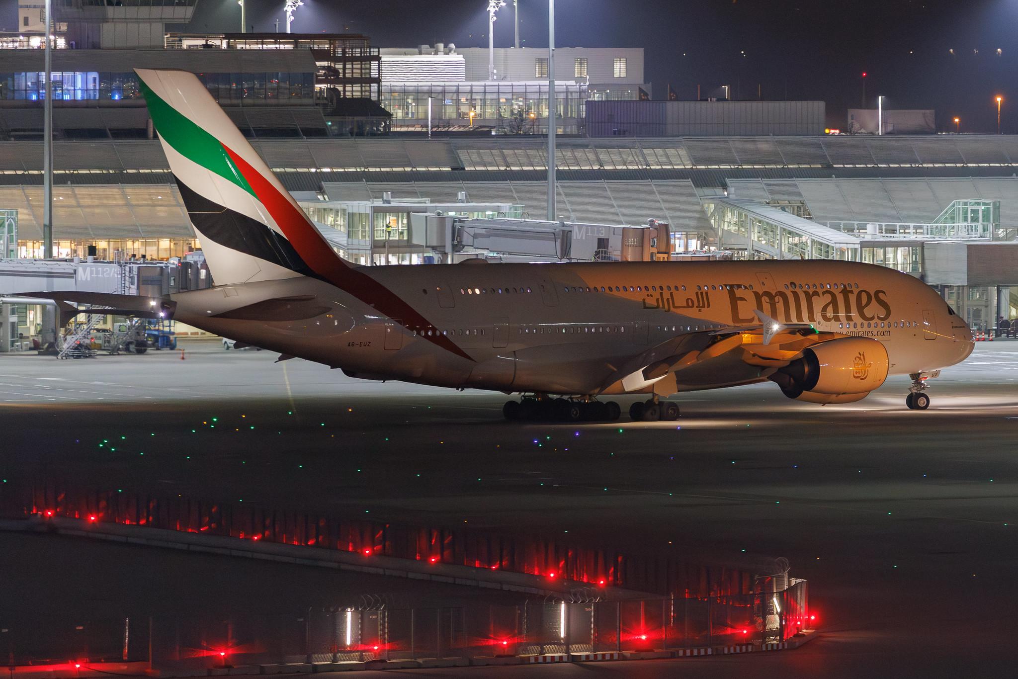 Munich Airport: Emirates (EK / UAE) | Airbus A380-842 A388 | A6-EUZ | MSN 244