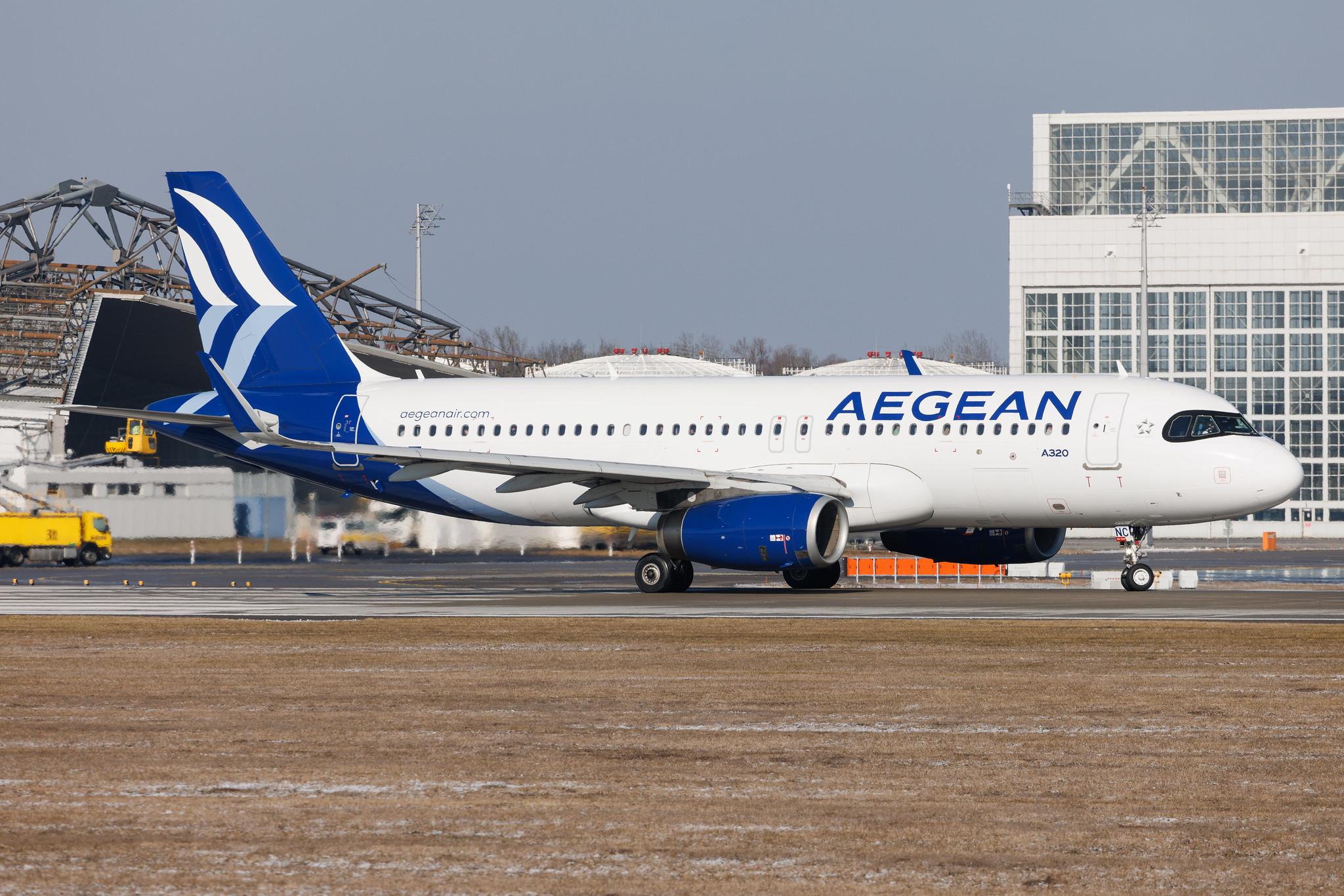 Munich Airport: Aegean Airlines (A3 / AEE) | Airbus A320-232 A320 | SX-DNC | MSN 6961