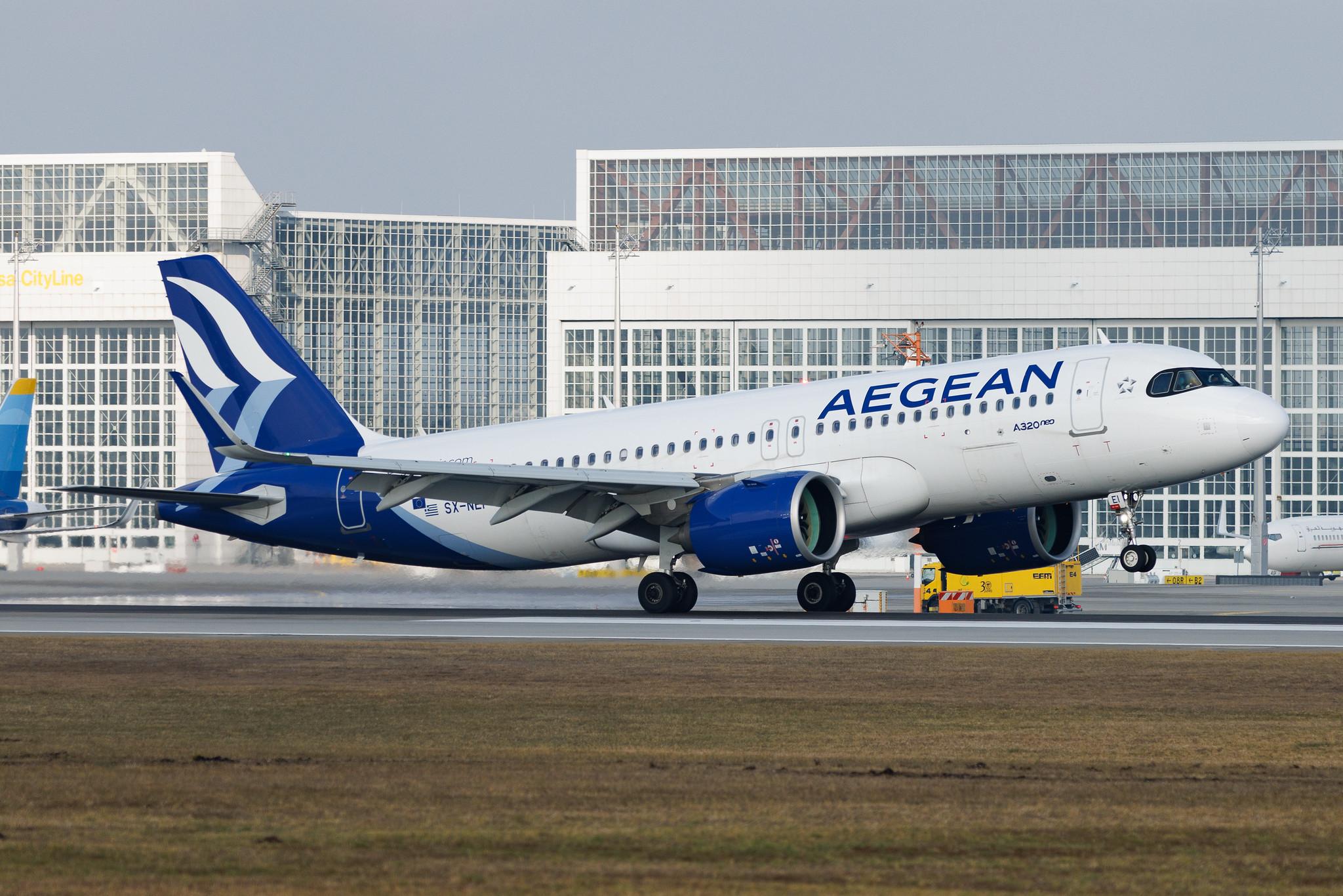 Munich Airport: Aegean Airlines (A3 / AEE) | Airbus A320-271N A20N | SX-NEI | MSN 11338