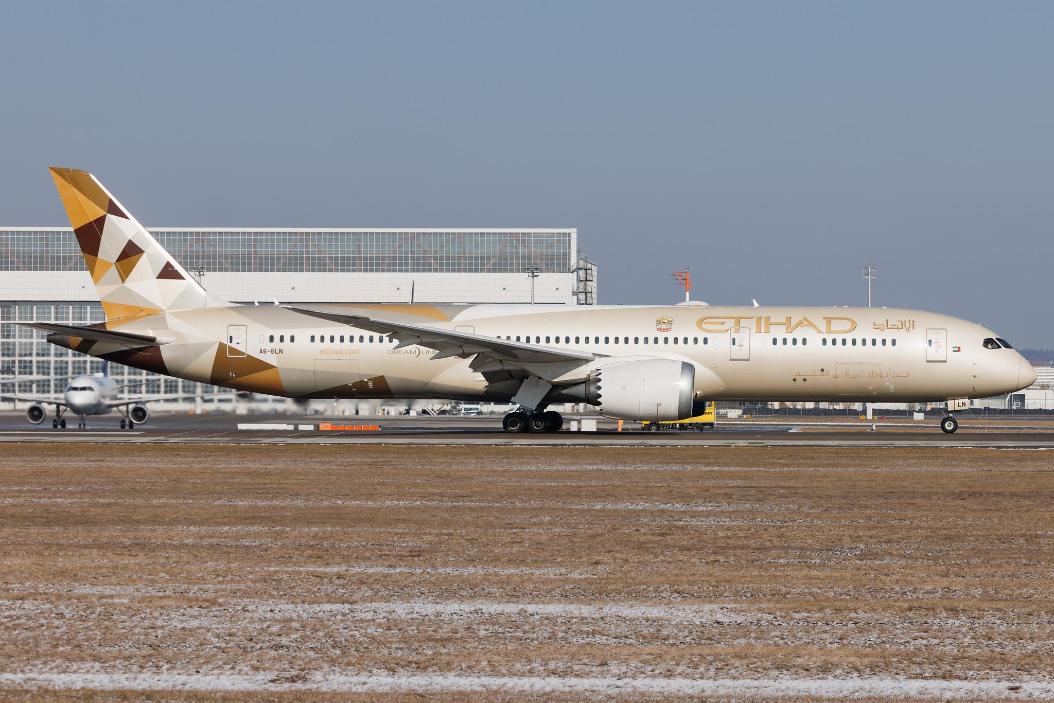 Munich Airport: Etihad Airways (EY / ETD) | Boeing 787-9 Dreamliner B789 | A6-BLN | MSN 39659