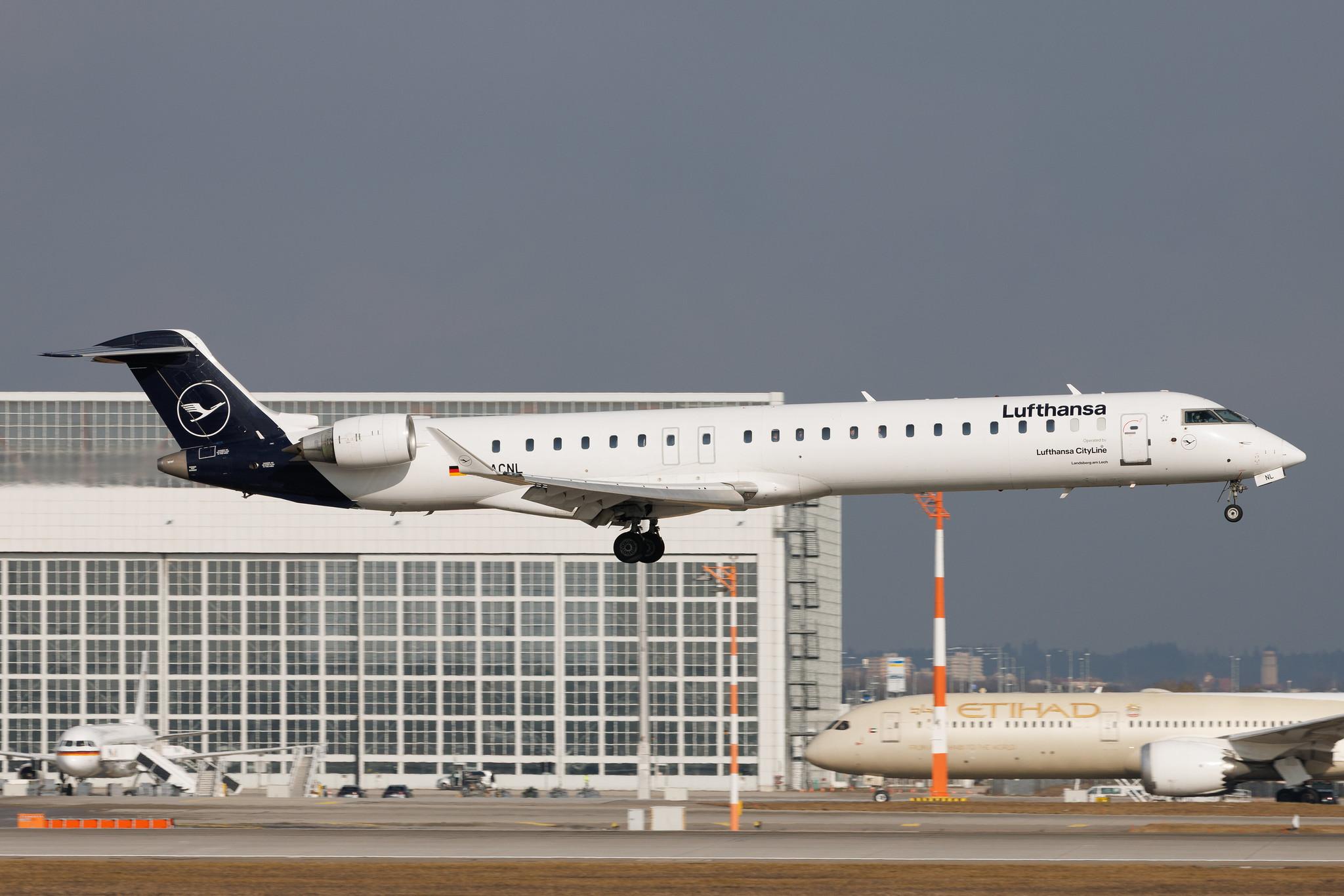 Munich Airport: Lufthansa (LH / DLH) | Operator: Lufthansa CityLine | Mitsubishi CRJ-900LR CRJ9 | D-ACNL | MSN 15252