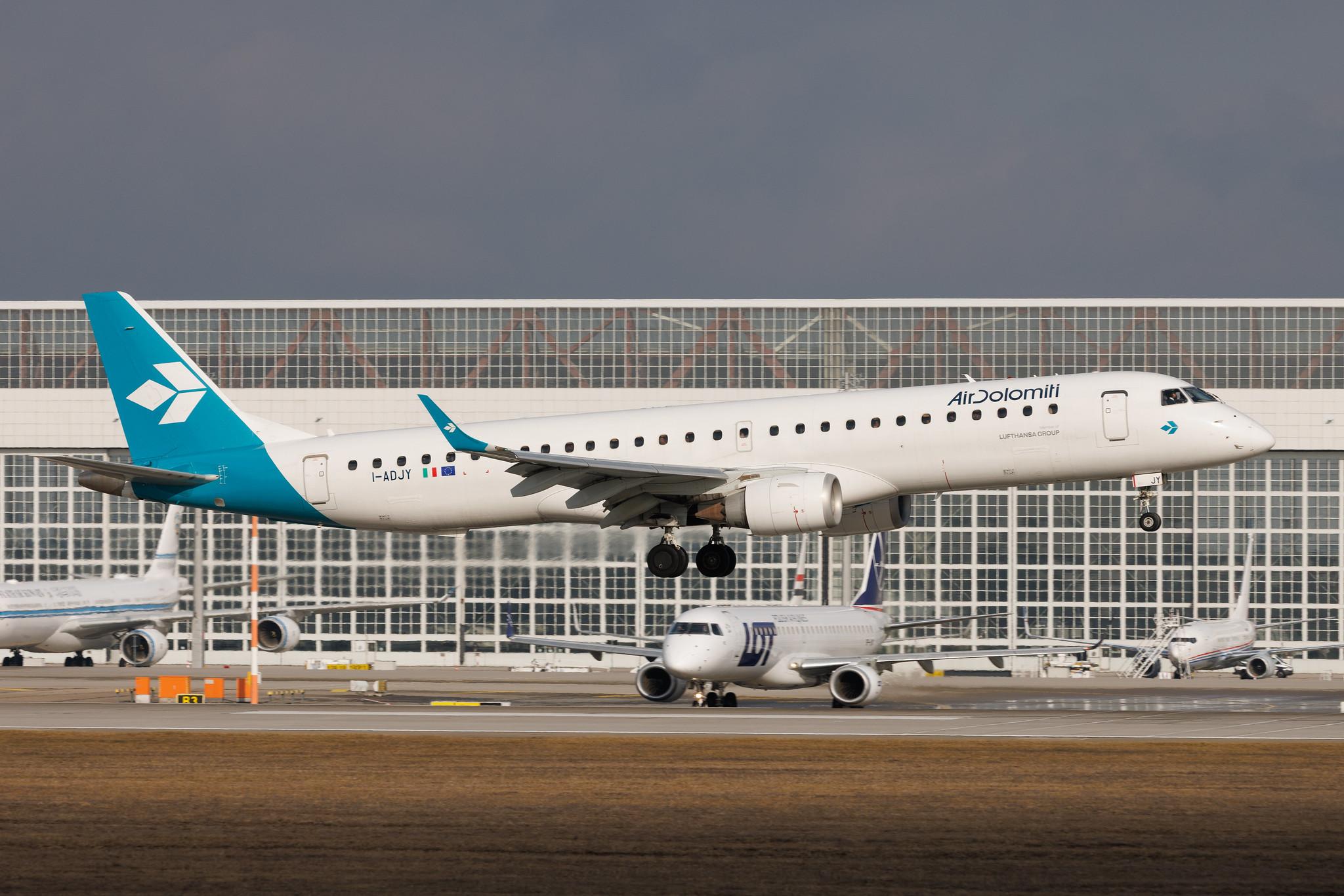 Munich Airport: Air Dolomiti (EN / DLA) | Embraer E195LR E195 | I-ADJY | MSN 19000300