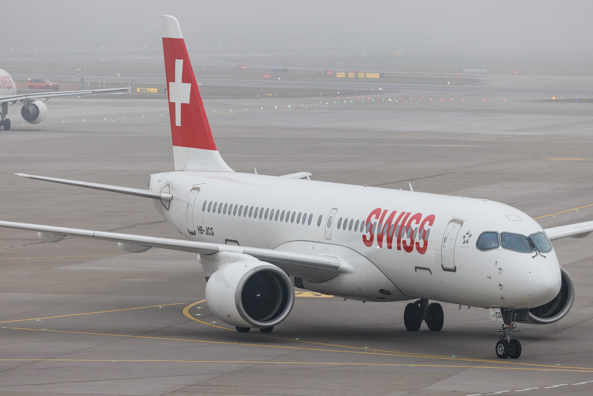 Flughafen Zürich: Swiss (LX / SWR) | Airbus A220-300 BCS3 | HB-JCG | MSN 55020