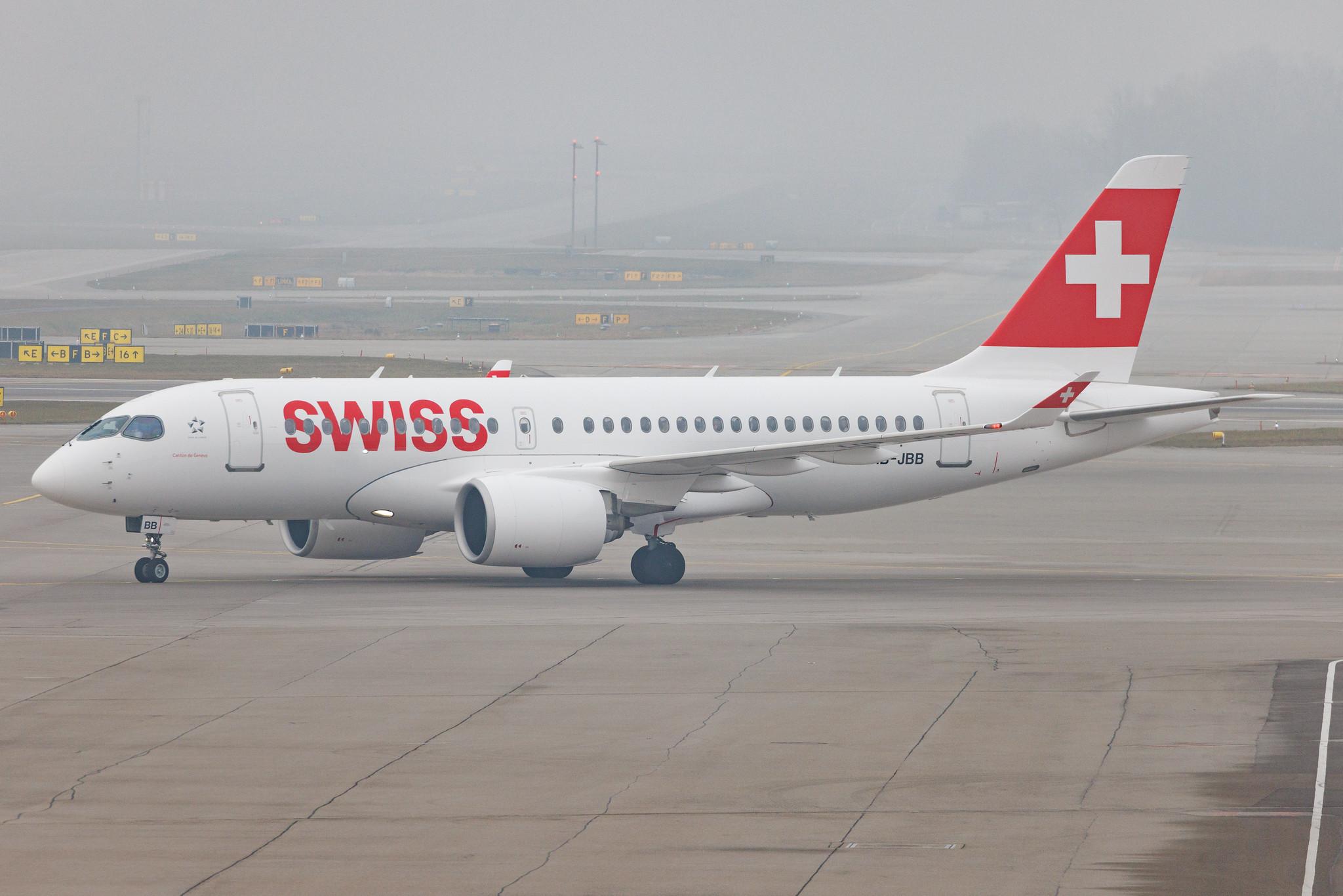 Flughafen Zürich: Swiss (LX / SWR) | Airbus A220-100 BCS1 | HB-JBB | MSN 50011