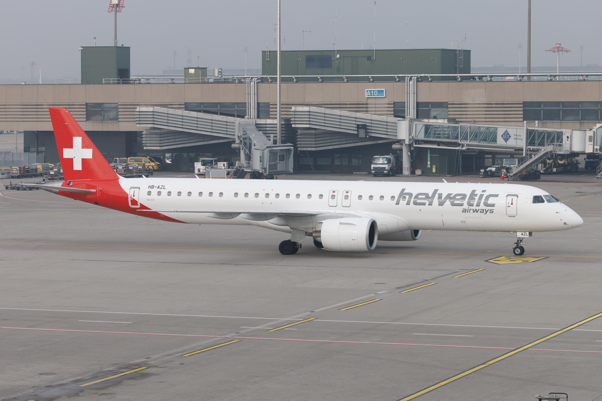 Flughafen Zürich: Helvetic Airways (2L / OAW) | Embraer E195-E2 E295 | HB-AZL | MSN 19020059
