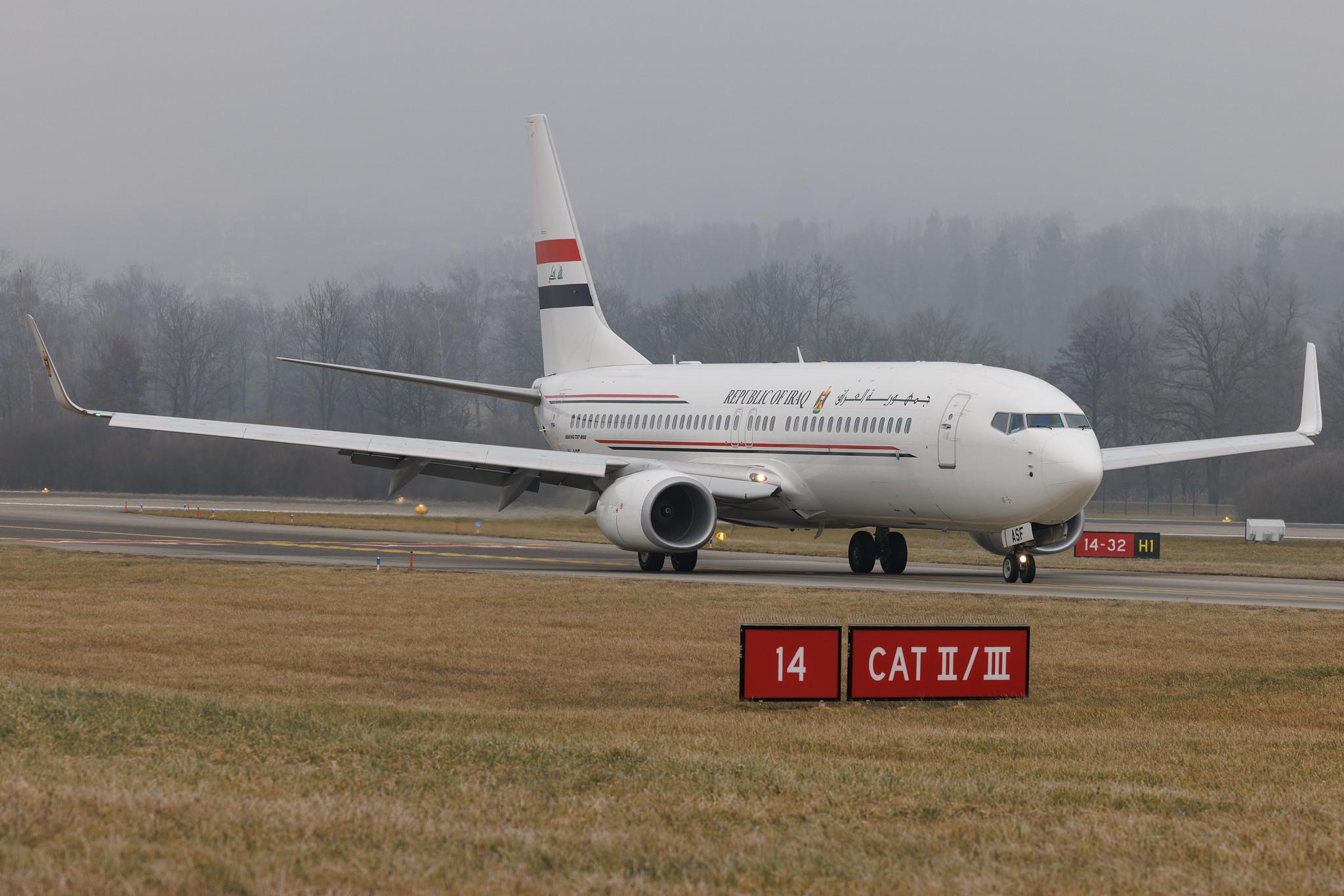 Flughafen Zürich: Iraqi Airways (IA / IAW) | Boeing 737-81Z B738 | YI-ASF | MSN 40105