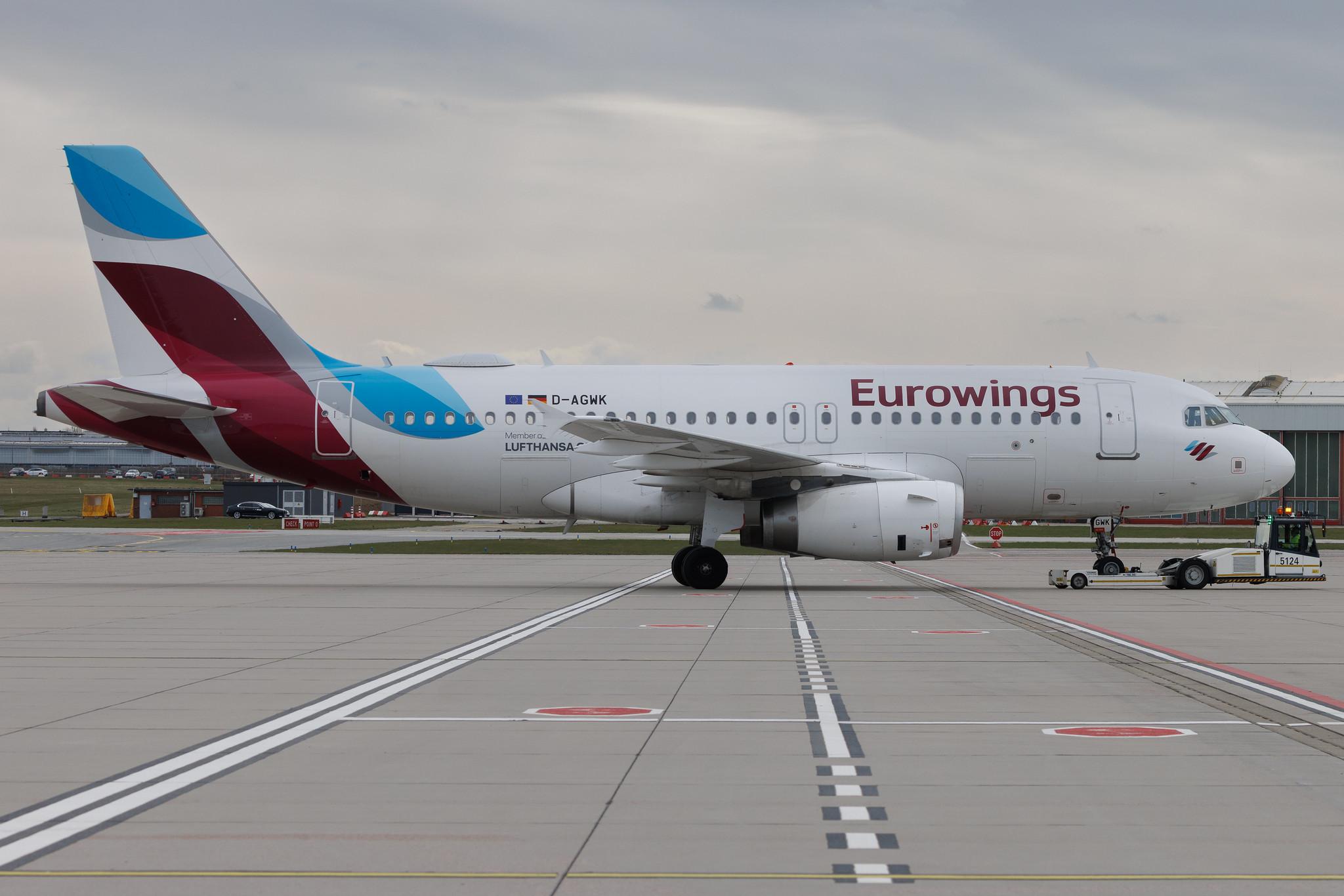 Hamburg Airport: Eurowings (EW / EWG) | Airbus A319-132 A319 | D-AGWK | MSN 3500