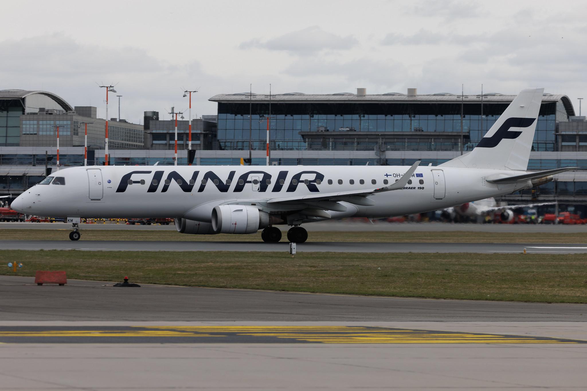 Hamburg Airport: Finnair (AY / FIN) | Operator: NORRA | Embraer E190LR E190 | OH-LKM | MSN 19000160