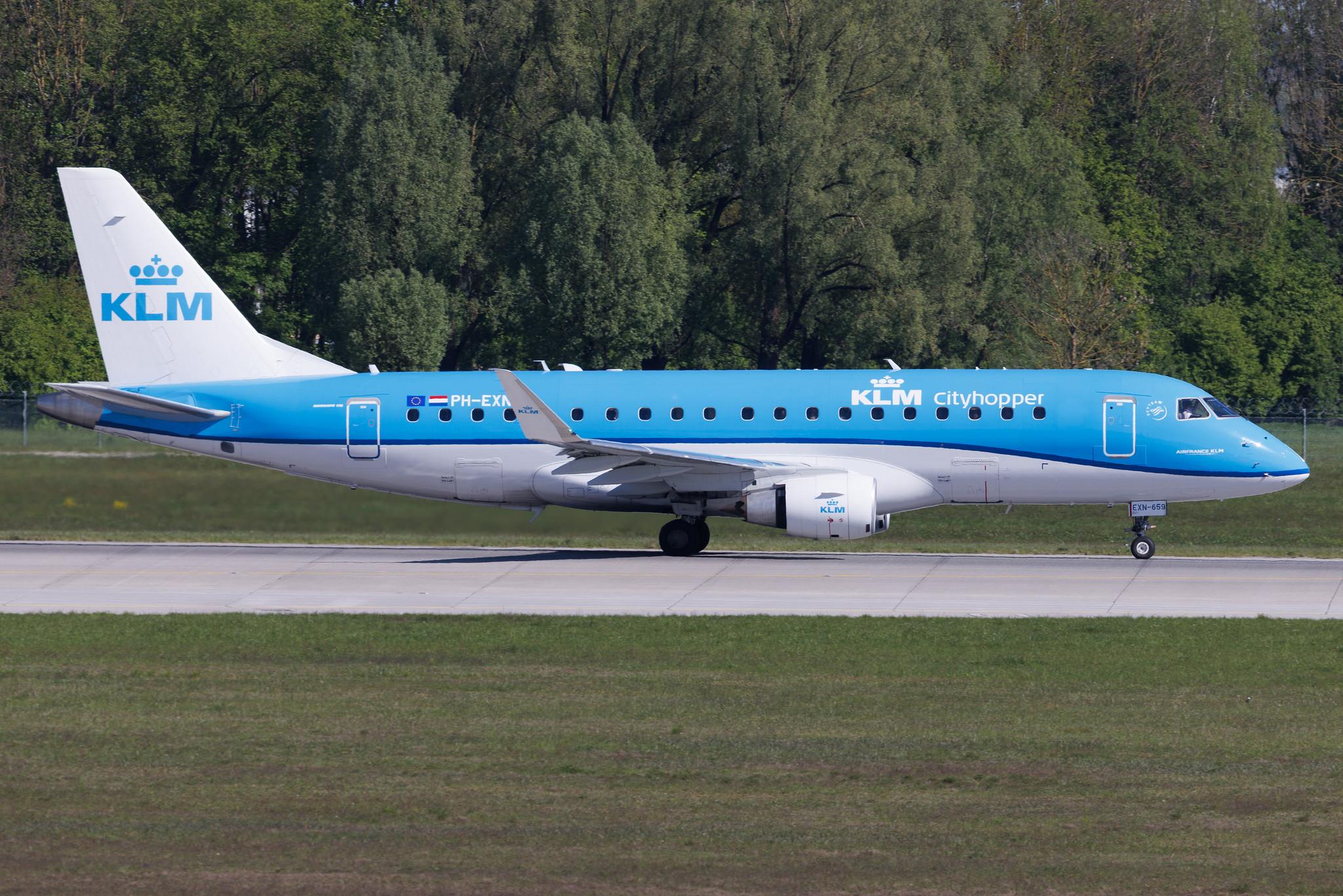 Munich Airport: KLM (KL / KLM) | Operator: KLM Cityhopper | Embraer E175STD E75L | PH-EXN | MSN 17000659