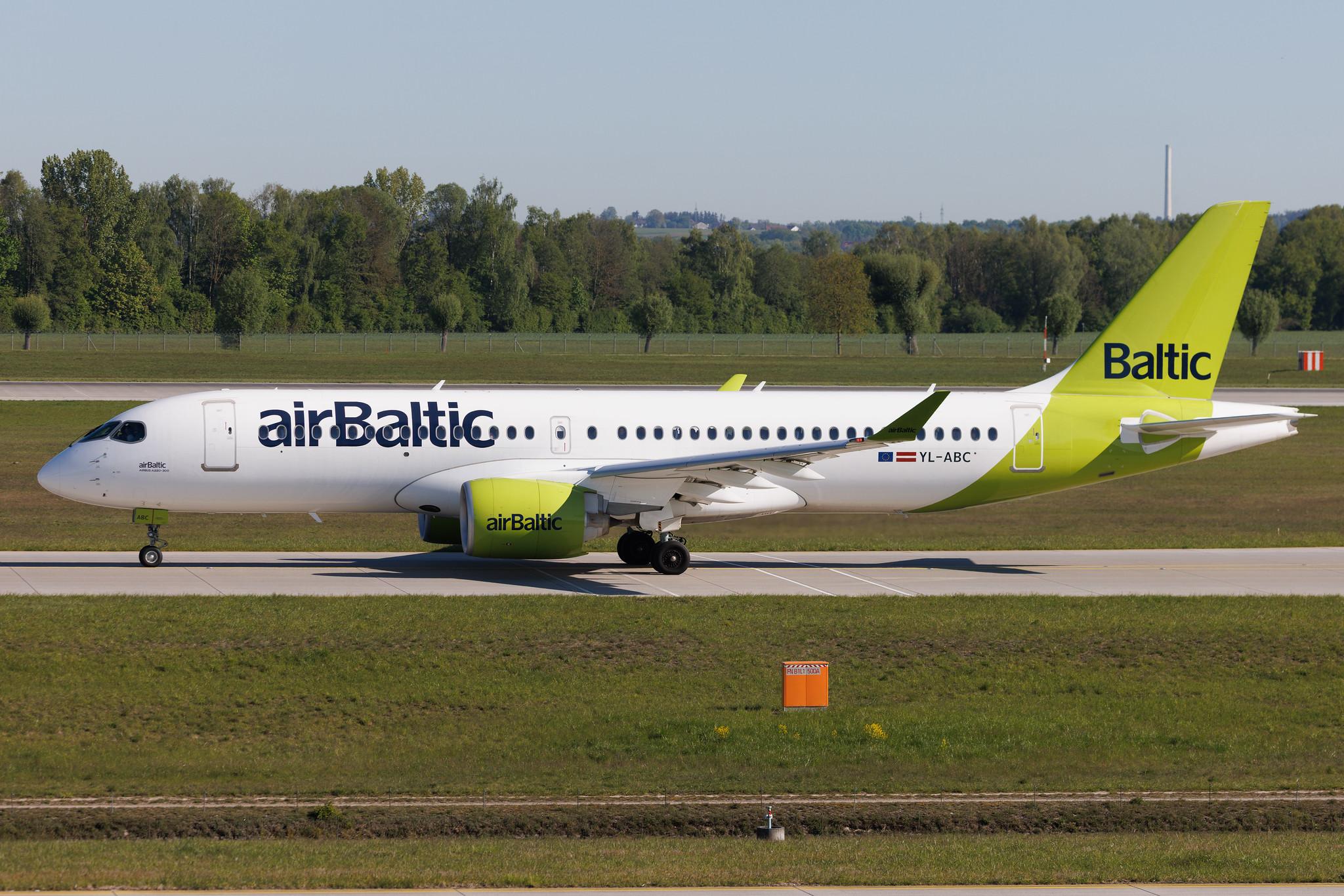 Munich Airport: Air Baltic (BT / BTI) | Airbus A220-300 BCS3 | YL-ABC | MSN 55127