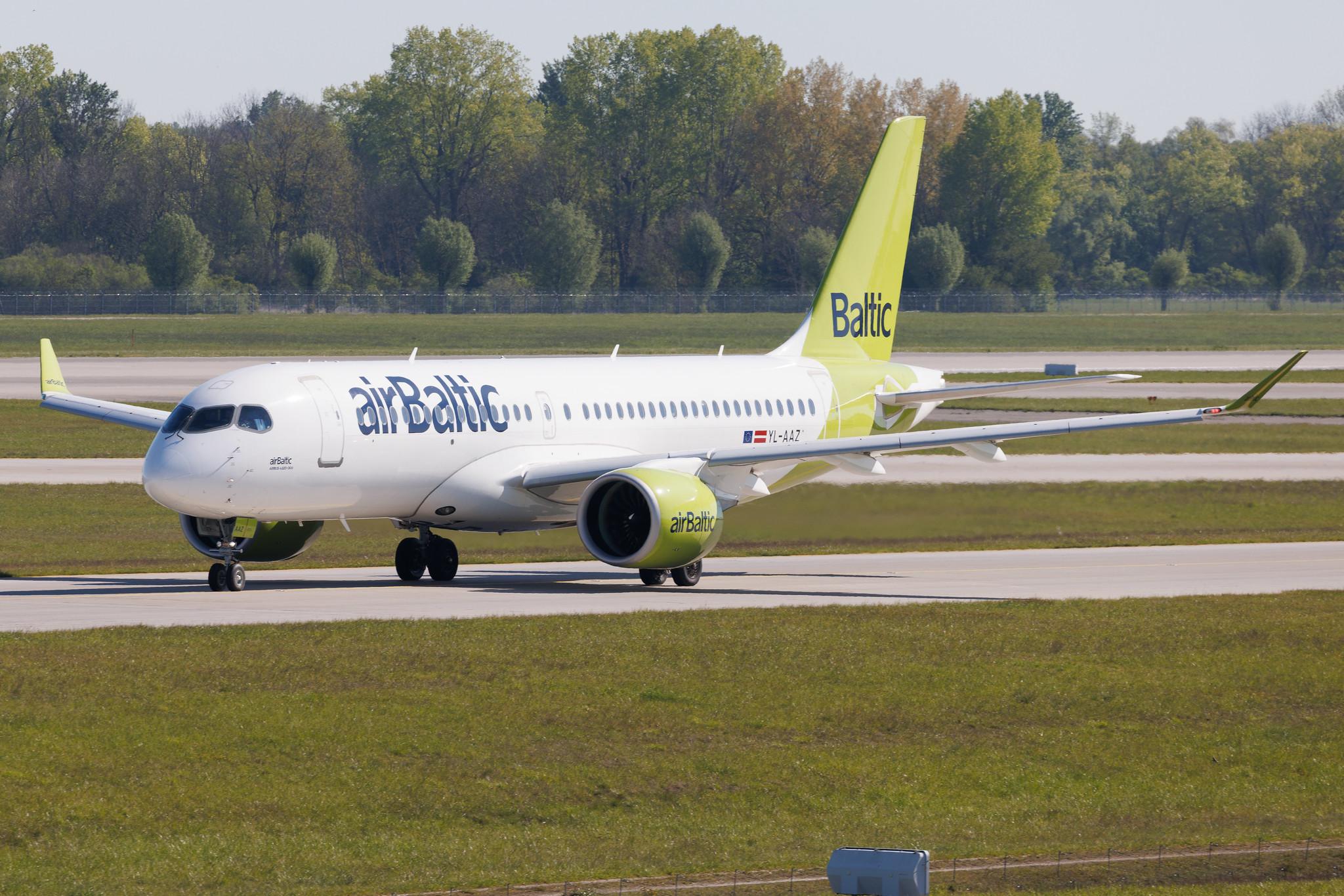 Munich Airport: Air Baltic (BT / BTI) | Airbus A220-300 BCS3 | YL-AAZ | MSN 55114