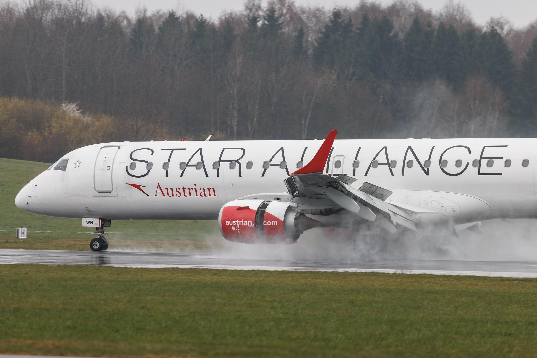 Hamburg Airport: Austrian Airlines (OS / AUA) | Livery: Star Alliance Livery | Embraer E195LR E195 | OE-LWH | MSN 19000486