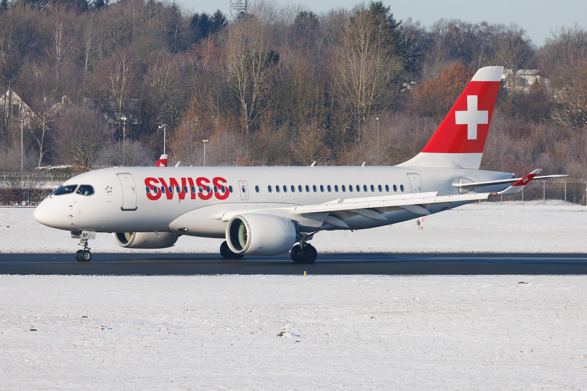 Hamburg Airport: Swiss (LX / SWR) | Airbus A220-100 BCS1 | HB-JBF | MSN 50015