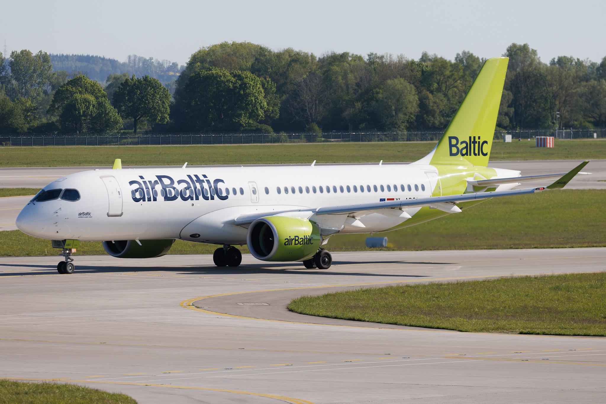 Munich Airport: Air Baltic (BT / BTI) | Airbus A220-300 BCS3 | YL-ABC | MSN 55127