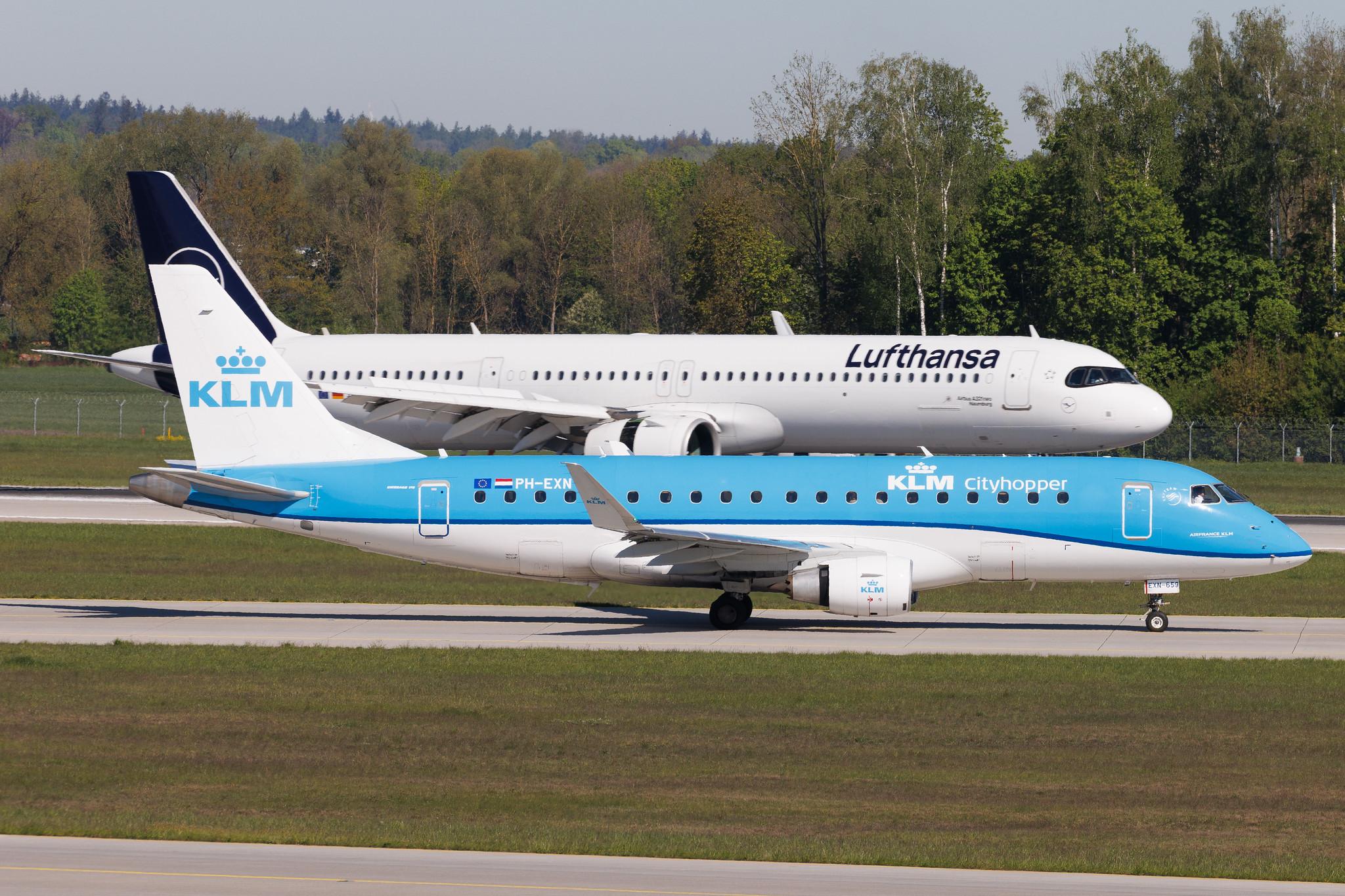 Munich Airport: KLM (KL / KLM) | Operator: KLM Cityhopper | Embraer E175STD E75L | PH-EXN | MSN 17000659