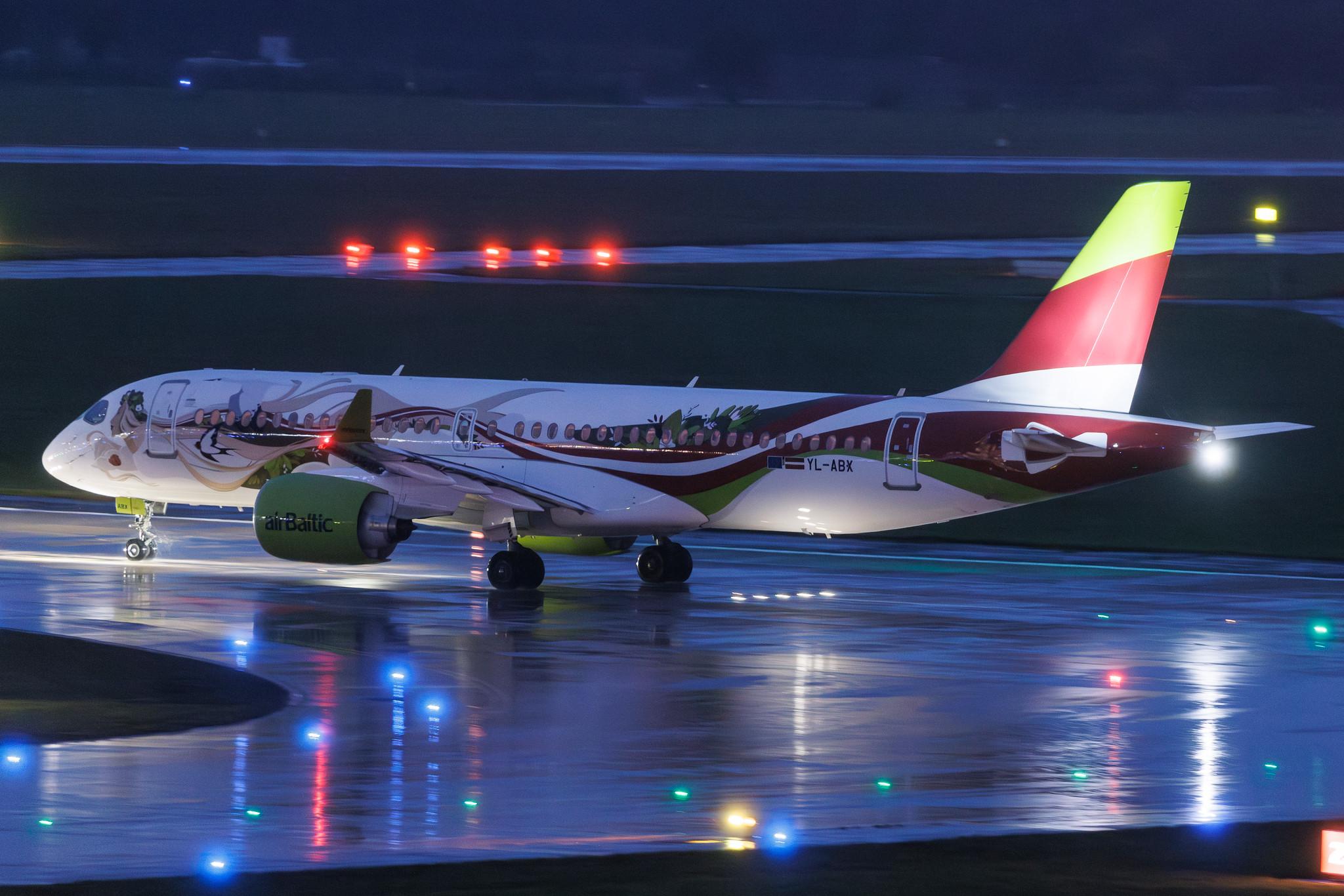 Hamburg Airport: Air Baltic (BT / BTI) | Livery: Baltic Heritage Livery | Airbus A220-300 BCS3 | YL-ABX | MSN 55329