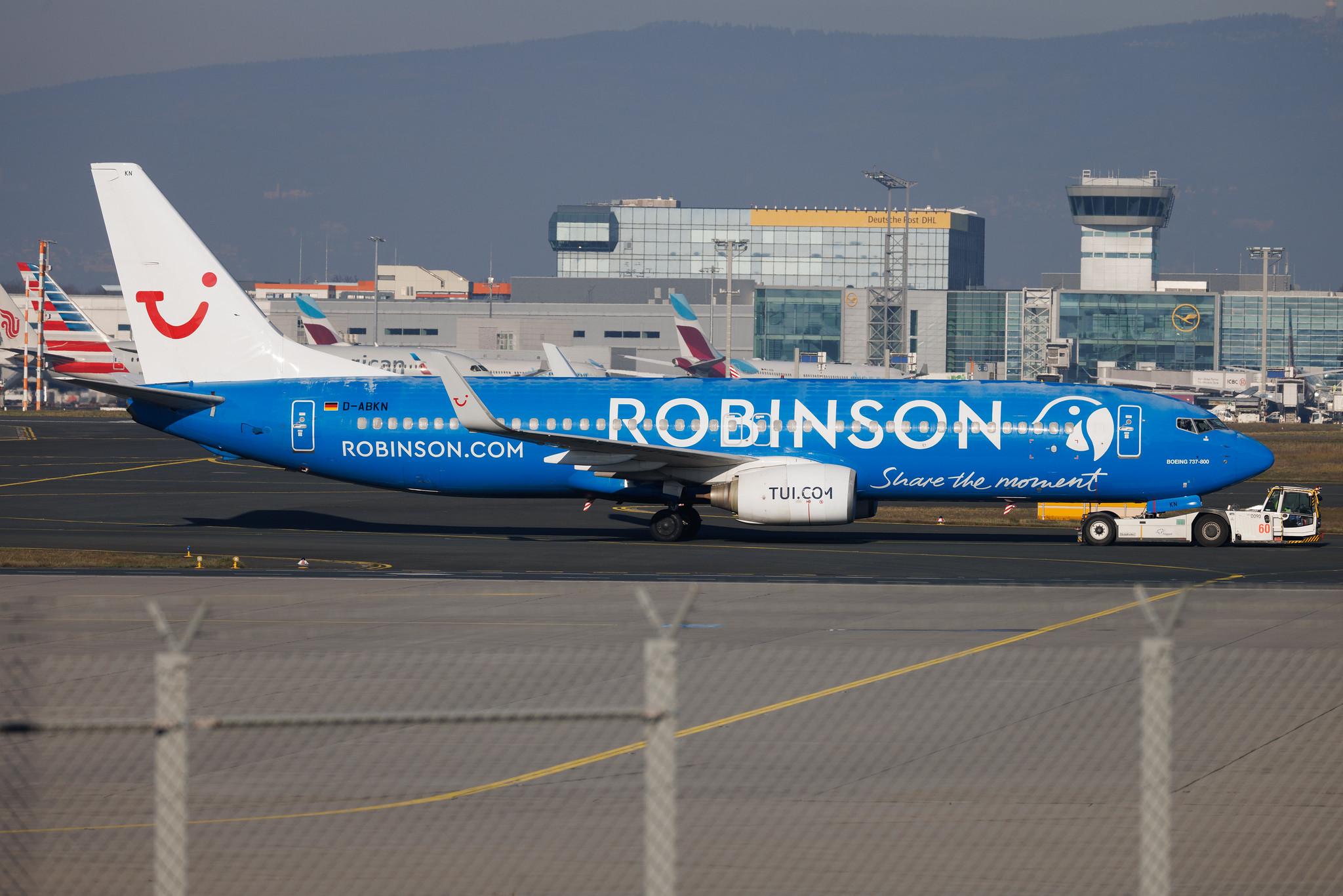 Frankfurt Airport: TUI (X3 / TUI) | Livery: Robinson Club Resorts Livery | Operator: TUI fly | Boeing 737-86J B738 | D-ABKN | MSN 37756
