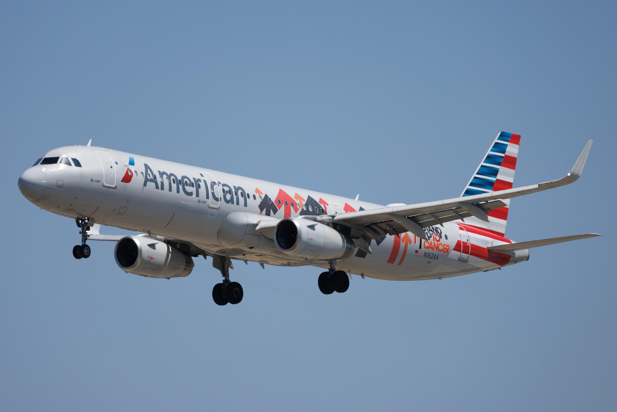 Los Angeles International Airport: American Airlines (AA / AAL) | Livery: Stand up to Cancer Livery | Airbus A321-231 A321 | N162AA | MSN 06621