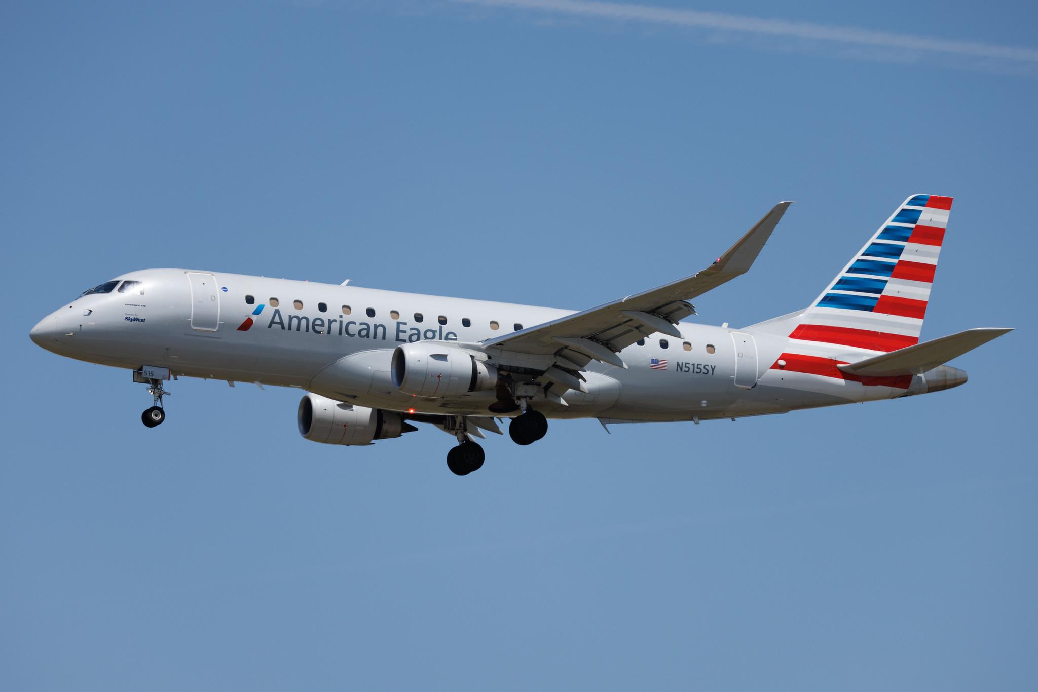 Los Angeles International Airport: American Eagle (AA / AAL) | Operator: SkyWest Airlines | Embraer E175LR E75L | N515SY | MSN 17000896