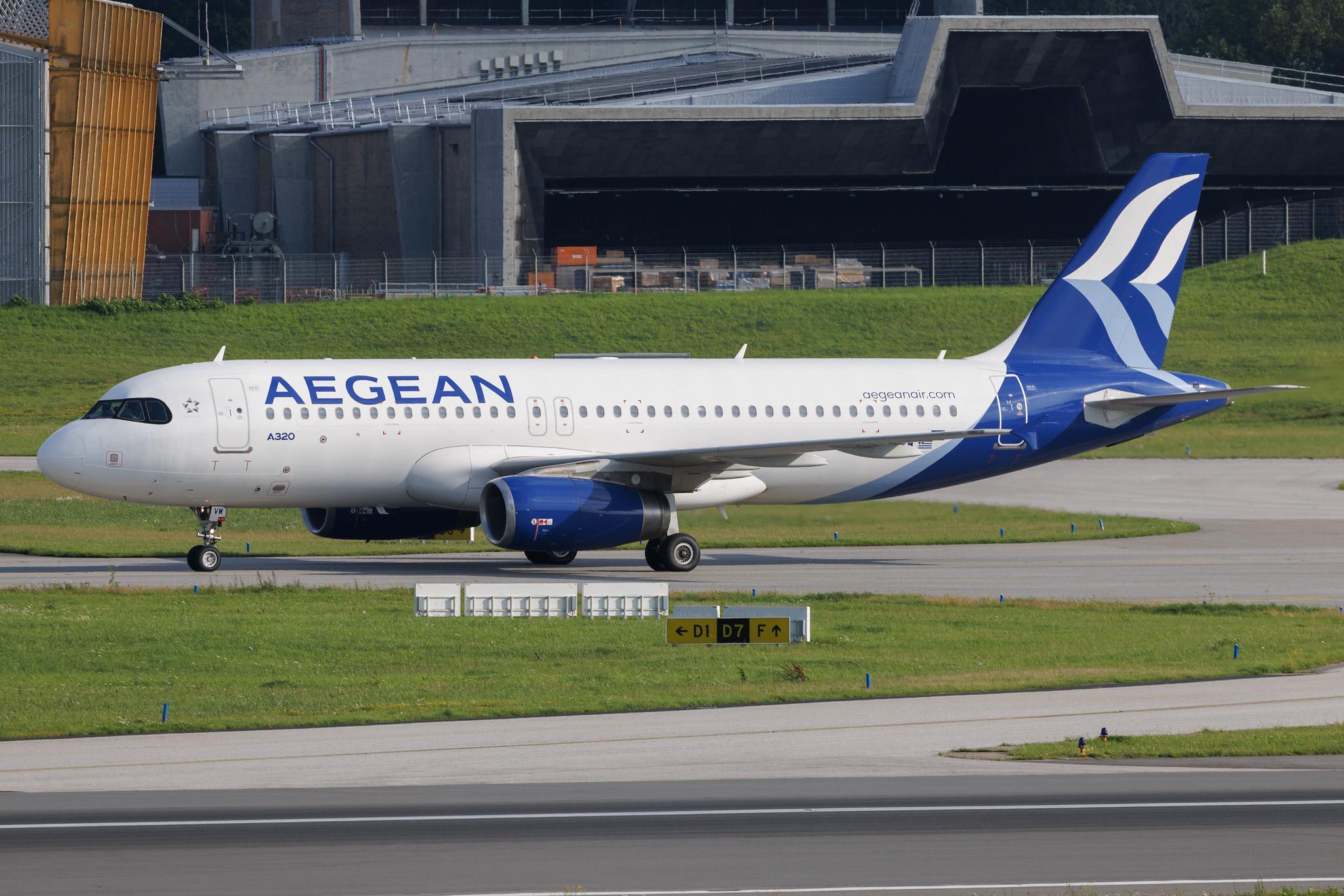 Hamburg Airport: Aegean Airlines (A3 / AEE) | Airbus A320-232 A320 | SX-DVW | MSN 3785