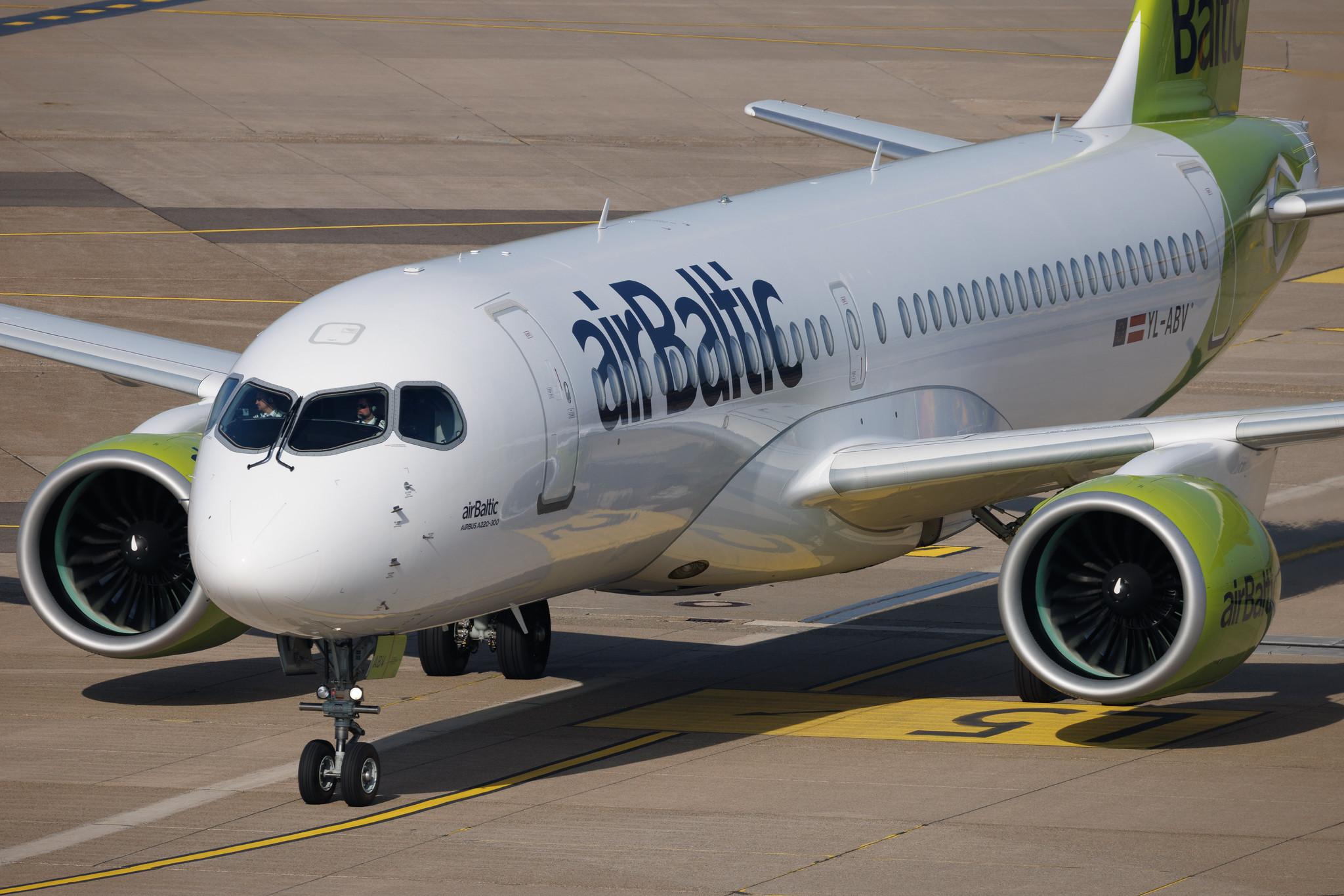 Düsseldorf Airport: Air Baltic (BT / BTI) | Airbus A220-300 BCS3 | YL-ABV | MSN 55286