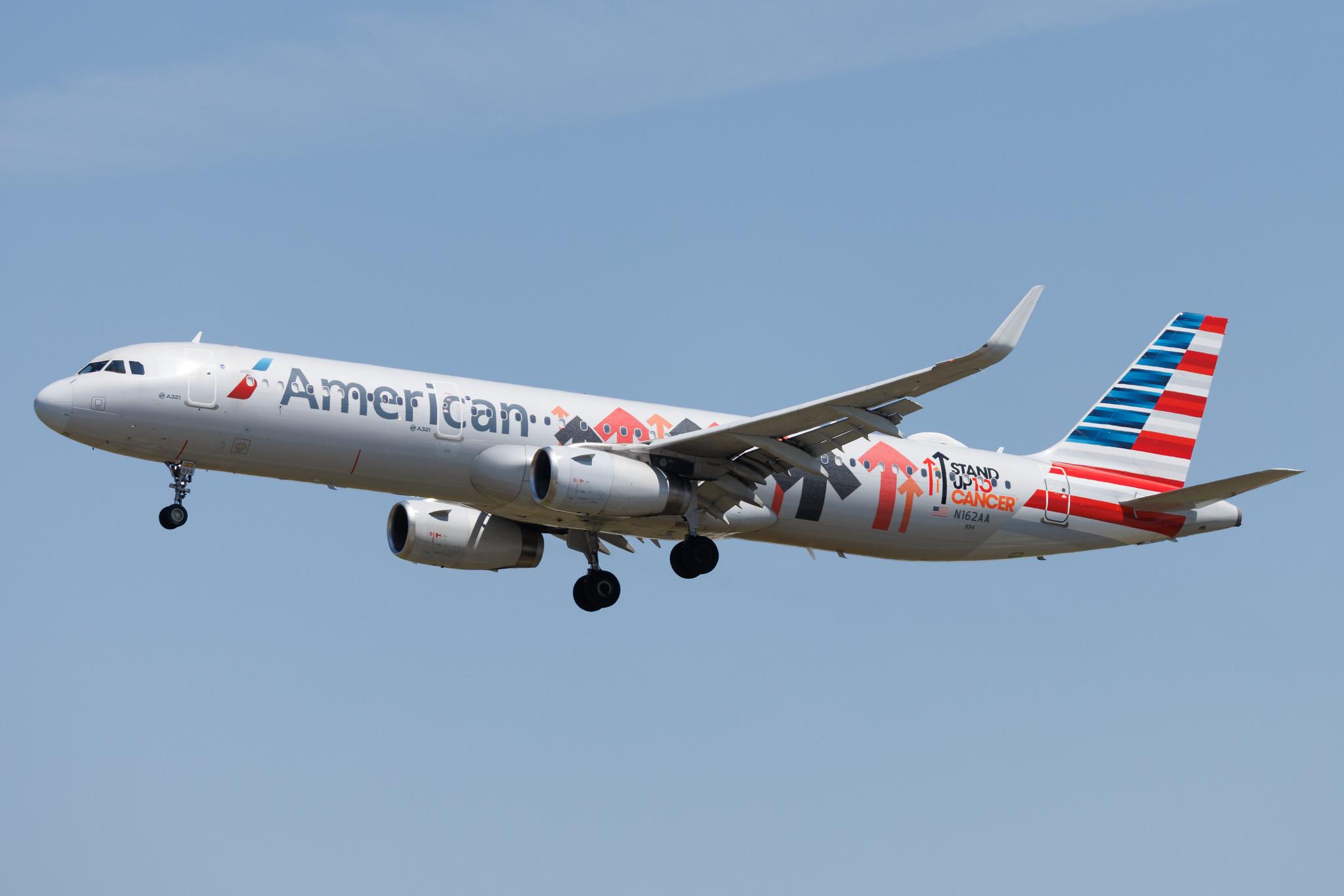 Los Angeles International Airport: American Airlines (AA / AAL) | Livery: Stand up to Cancer Livery | Airbus A321-231 A321 | N162AA | MSN 06621