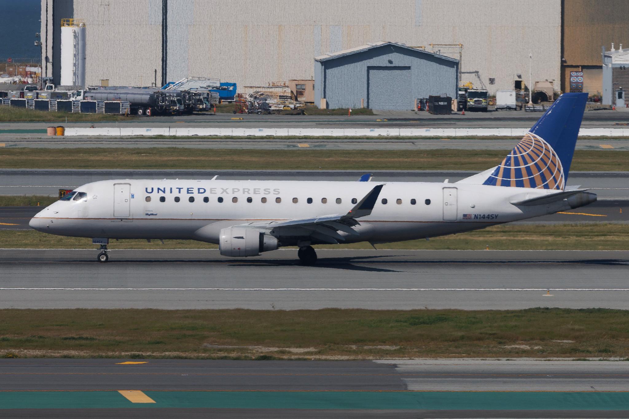 San Francisco International Airport: United Express (UA / UAL) | Operator: SkyWest Airlines | Embraer E175LR E75L | N144SY | MSN 17000482