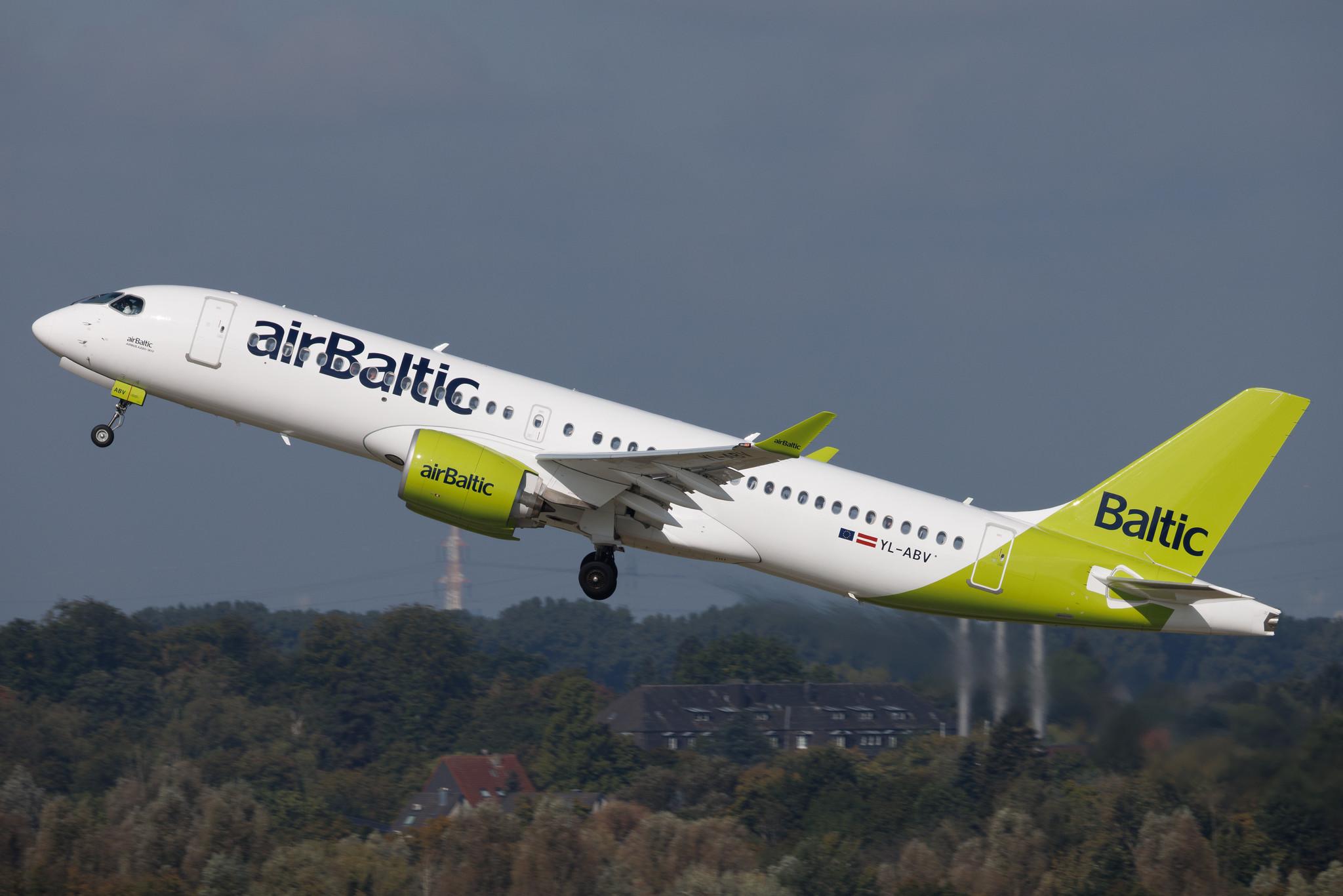 Düsseldorf Airport: Air Baltic (BT / BTI) | Airbus A220-300 BCS3 | YL-ABV | MSN 55286