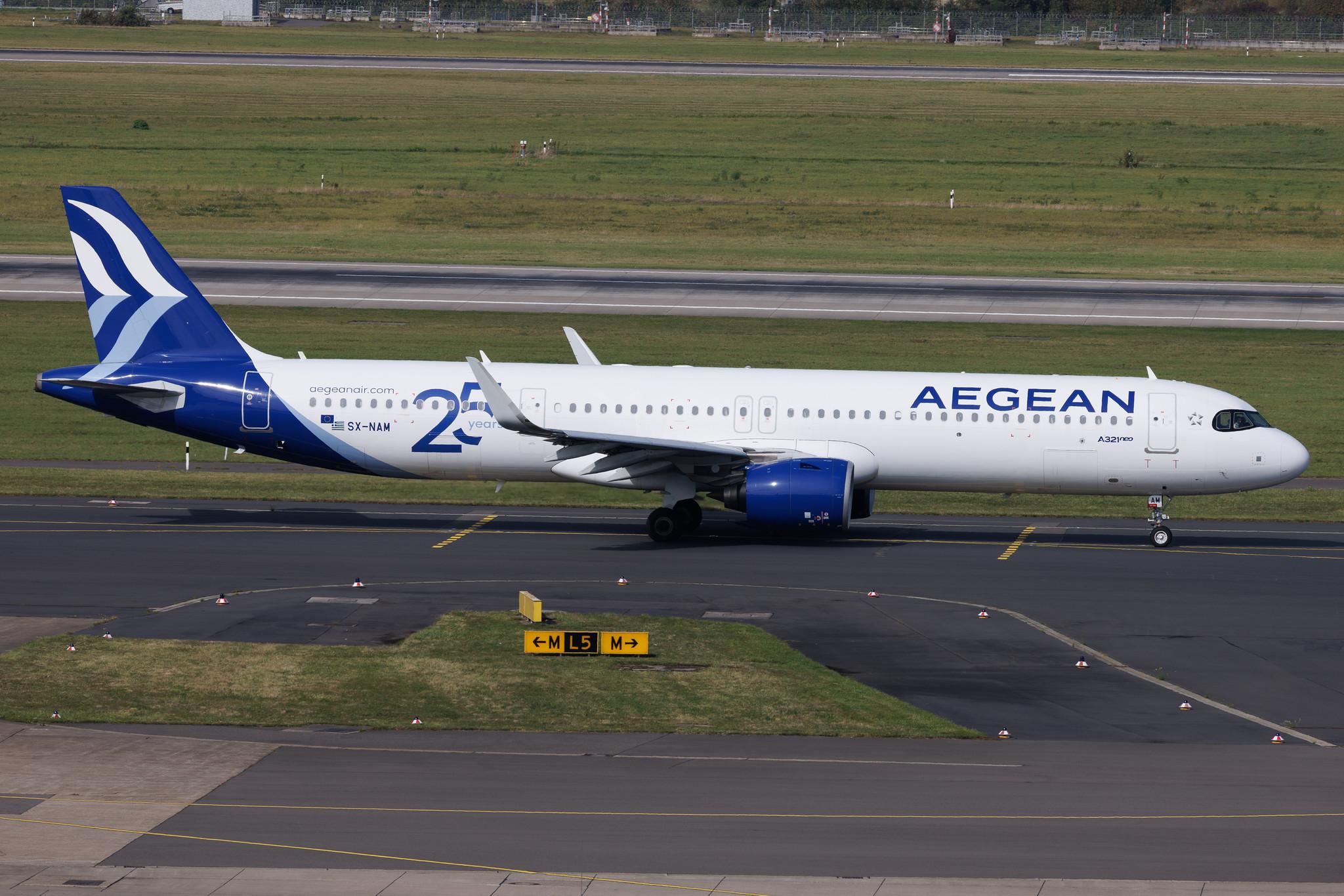 Düsseldorf Airport: Aegean Airlines (A3 / AEE) | Airbus A321-271NX A21N | SX-NAM | MSN 11085
