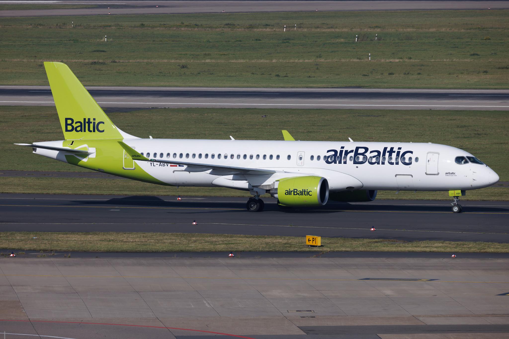 Düsseldorf Airport: Air Baltic (BT / BTI) | Airbus A220-300 BCS3 | YL-ABV | MSN 55286