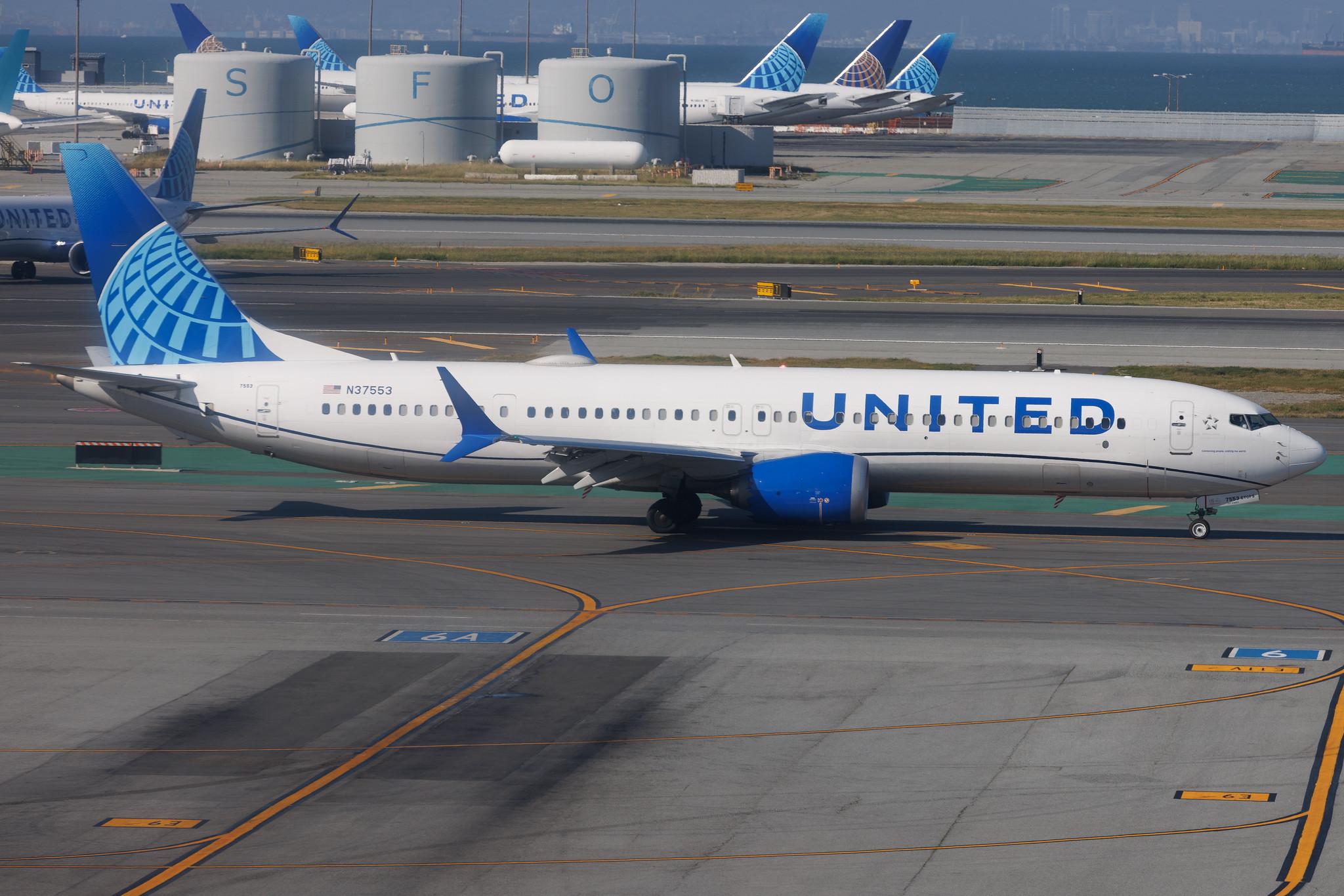 San Francisco International Airport: United Airlines (UA / UAL) | Boeing 737 MAX 9 B39M | N37553 | MSN 67180
