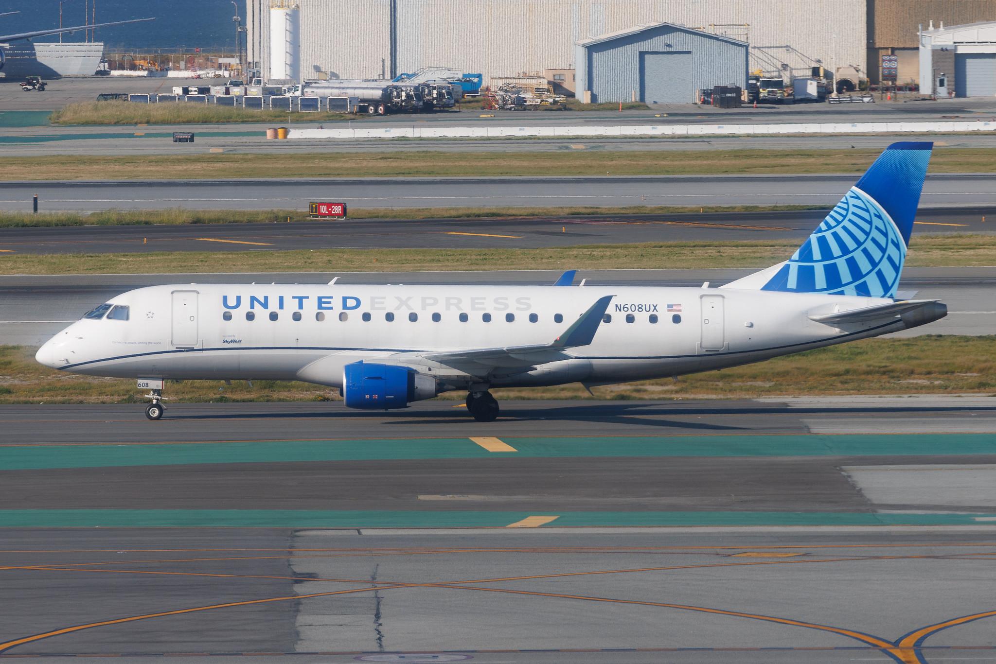 San Francisco International Airport: United Express (UA / UAL) | Operator: SkyWest Airlines | Embraer E175LL E75L | N608UX | MSN 17000806