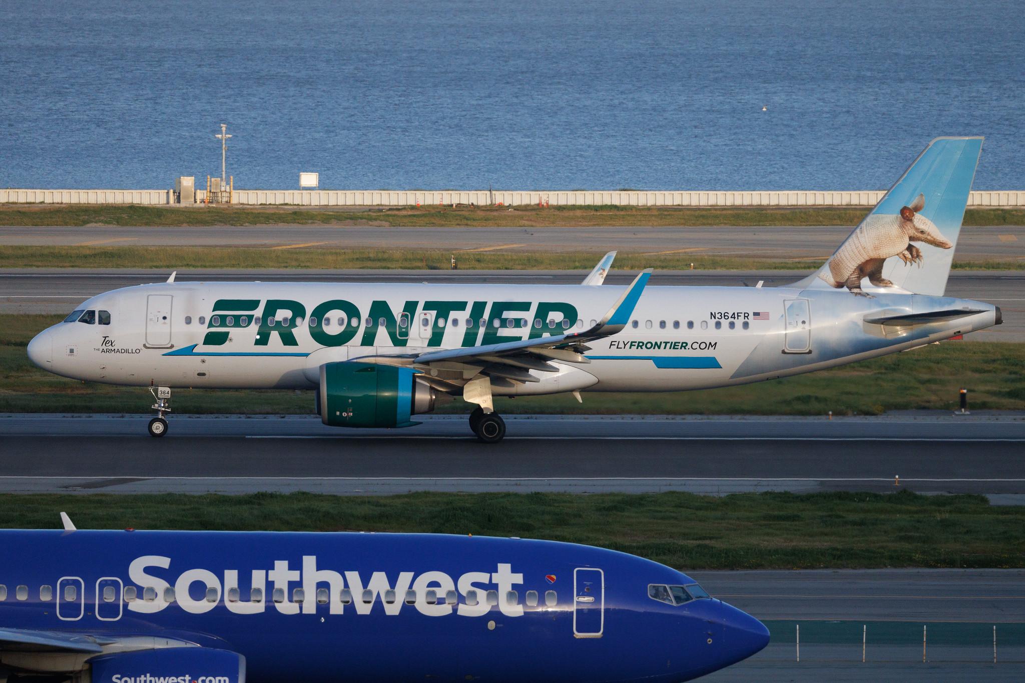 San Francisco International Airport: Frontier (F9 / FFT) |  Livery: Tex the Armadillo Livery |  Airbus A320-251N A20N | N364FR | MSN 09271