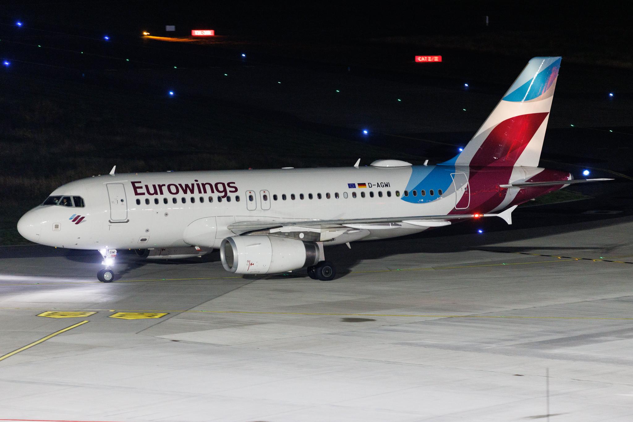Köln Bonn Airport: Eurowings (EW / EWG) | Airbus A319-132 A319 | D-AGWI | MSN 3358