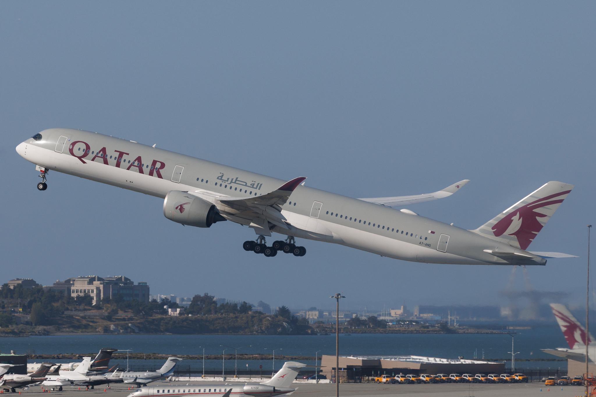 San Francisco International Airport: Qatar Airways (QR / QTR) | Airbus A350-1041 A35K | A7-AND | MSN 125