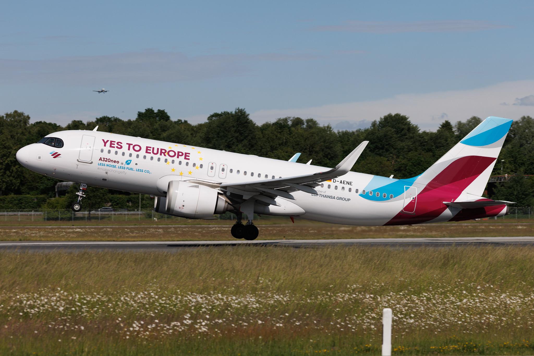 Hamburg Airport: Eurowings (EW / EWG) | Livery: Yes To Europe Livery | Airbus A320-251N A20N | D-AENE | MSN 10932