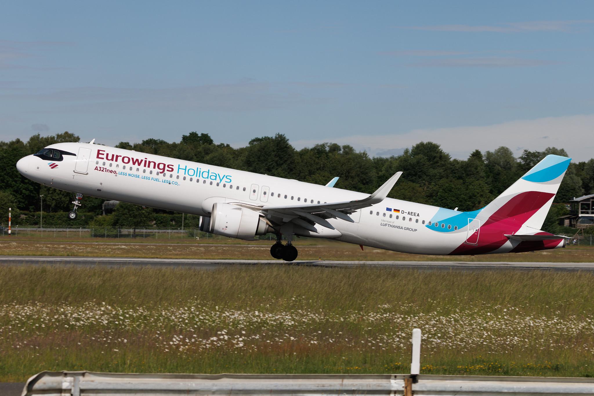 Hamburg Airport: Eurowings (EW / EWG) | Livery: Eurowings Holidays special colours | Airbus A321-251NX A21N | D-AEEA | MSN 11412