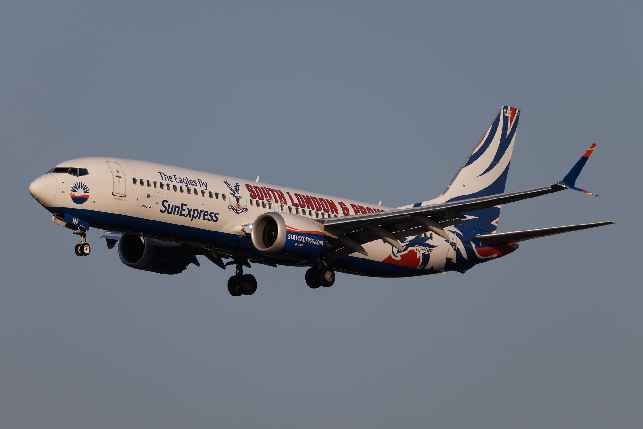 Hamburg Airport: SunExpress (XQ / SXS) | Livery: Crystal Palace Livery | Boeing 737 MAX 8 B38M | TC-SMF | MSN 43300
