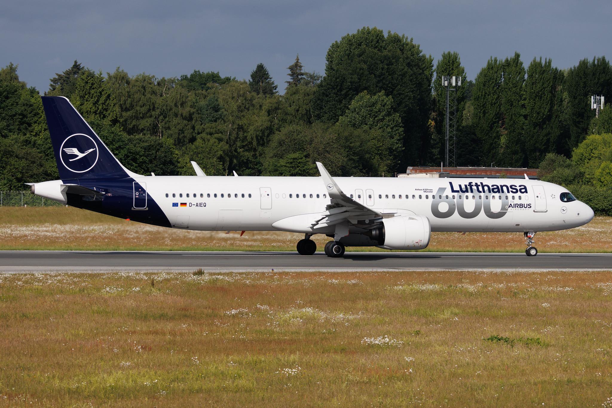 Hamburg Airport: Lufthansa (LH / DLH) | Livery: 600th Airbus Aircraft | Airbus A321-271NX A21N | D-AIEQ | MSN 11267