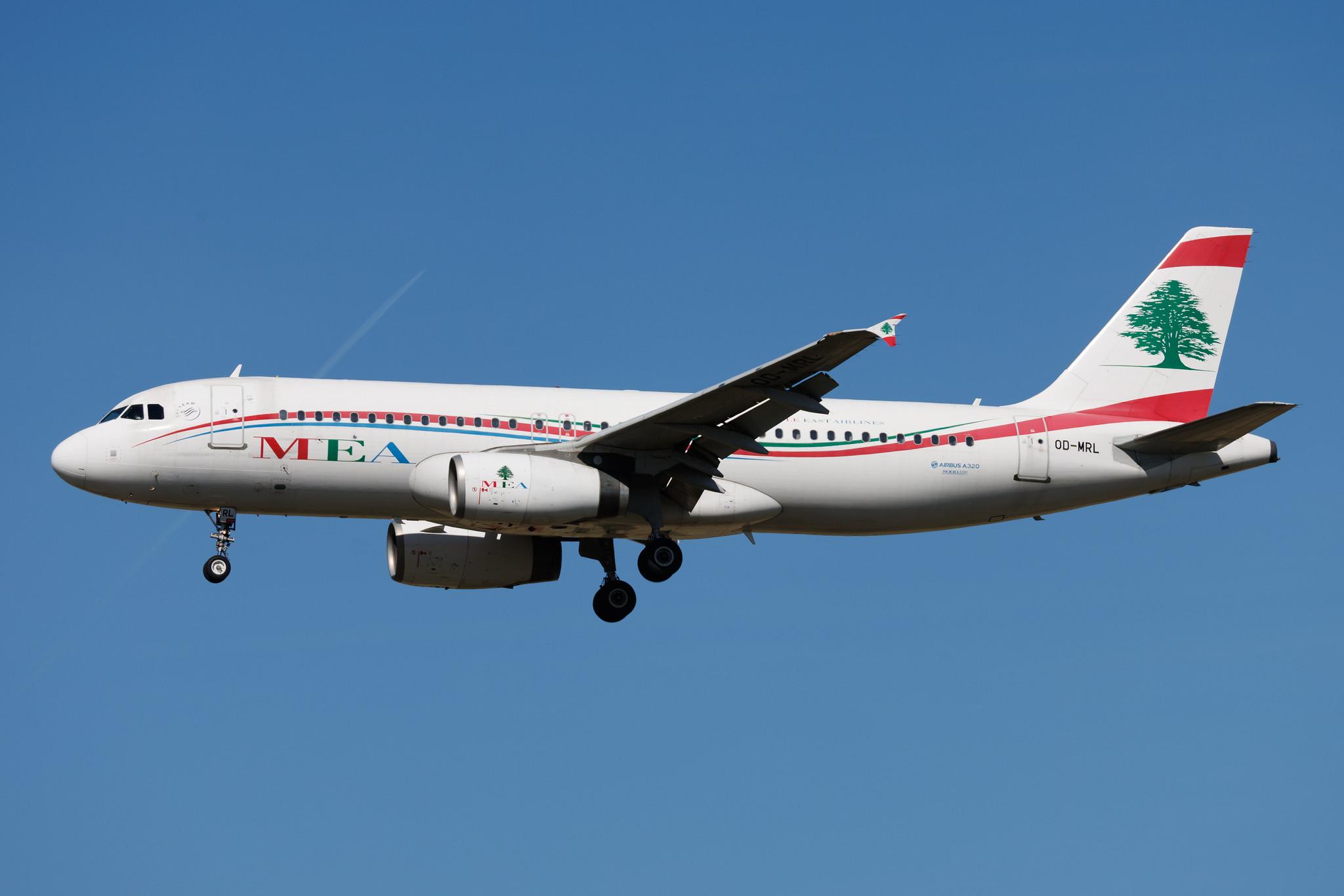Rome Leonardo da Vinci Fiumicino Airport: MEA (ME / MEA) | Airbus A320-232 A320 | OD-MRL | MSN 05000