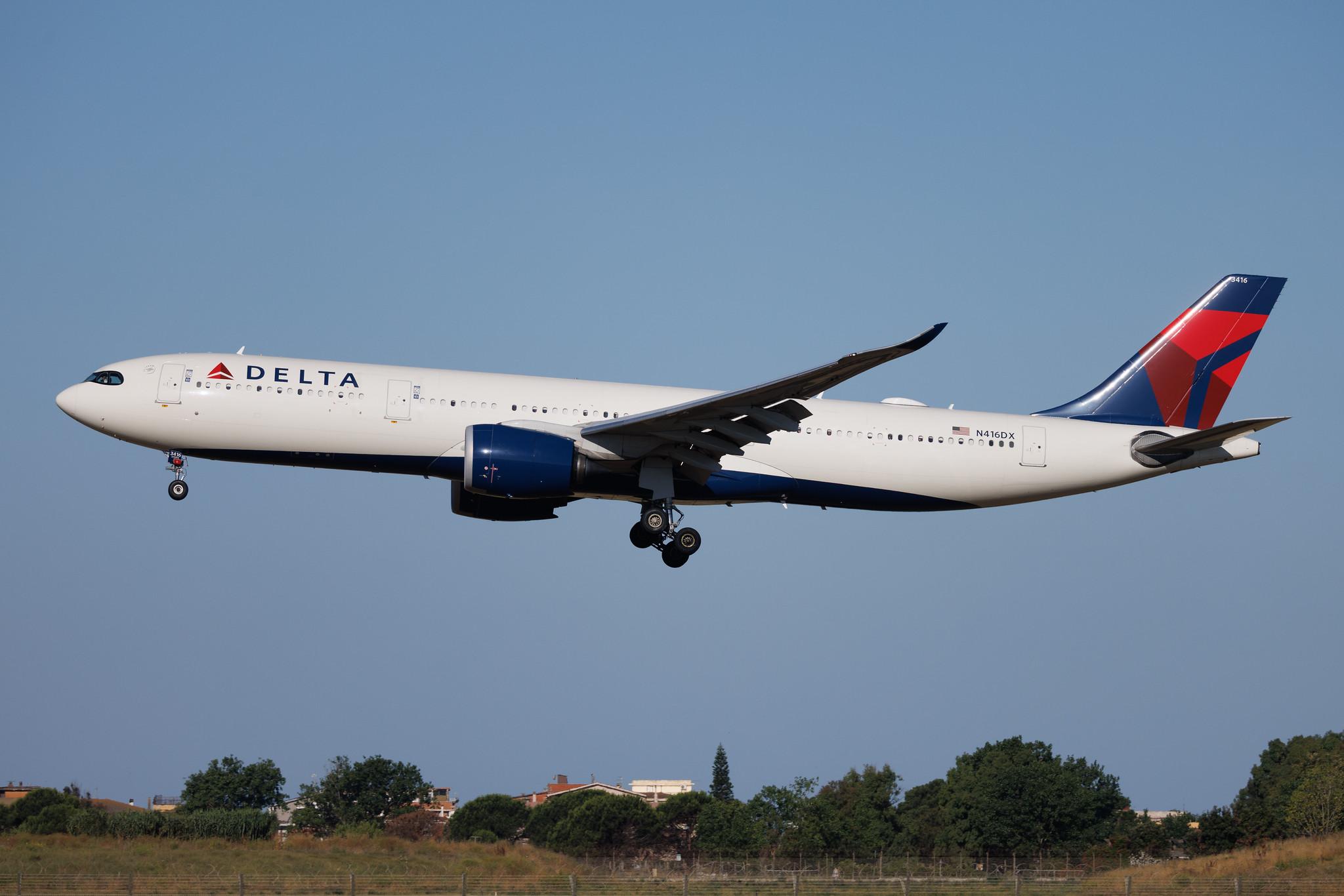 Rome Leonardo da Vinci Fiumicino Airport: Delta Air Lines (DL / DAL) | Airbus A330-941 A339 | N416DX | MSN 1999