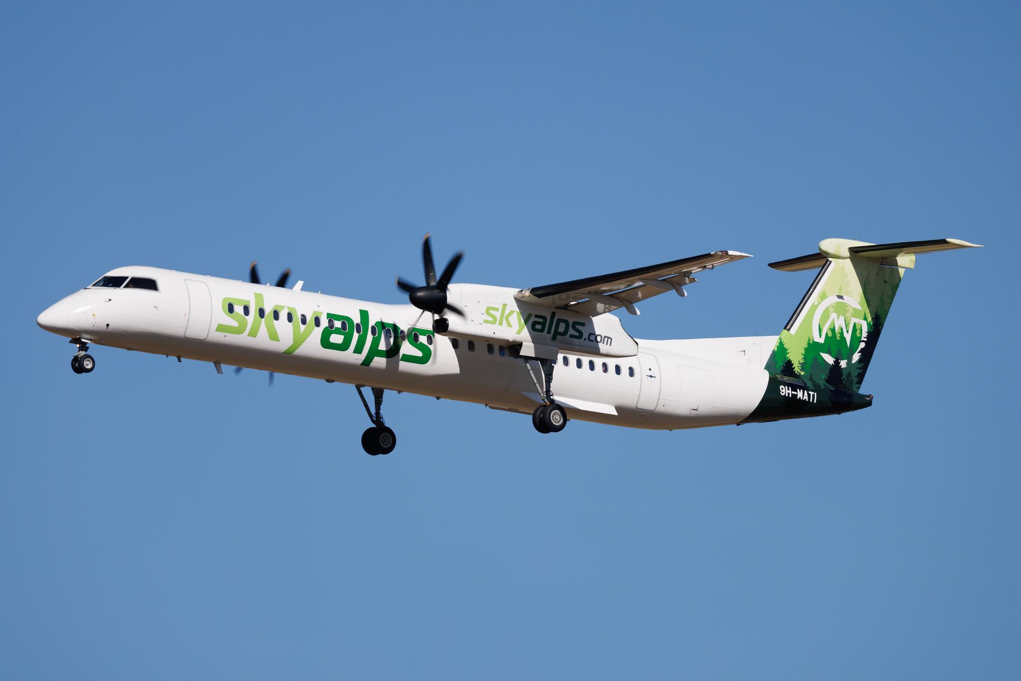 Rome Leonardo da Vinci Fiumicino Airport: SkyAlps (BQ / SWU) | De Havilland Canada Dash 8-400 DH8D | 9H-MATI | MSN 4157
