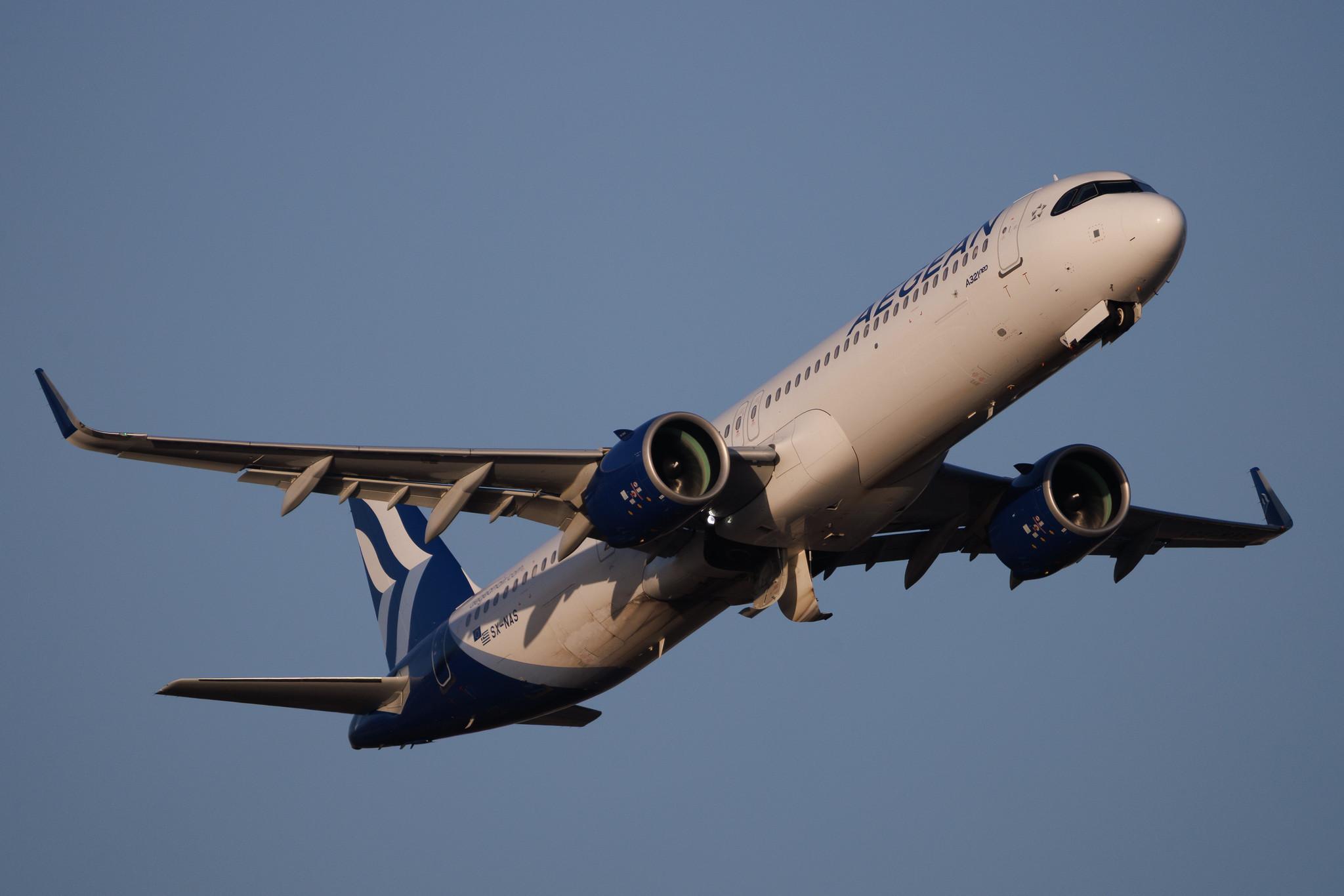 Rome Leonardo da Vinci Fiumicino Airport: Aegean Airlines (A3 / AEE) | Airbus A321-271NX A21N | SX-NAS | MSN 12746