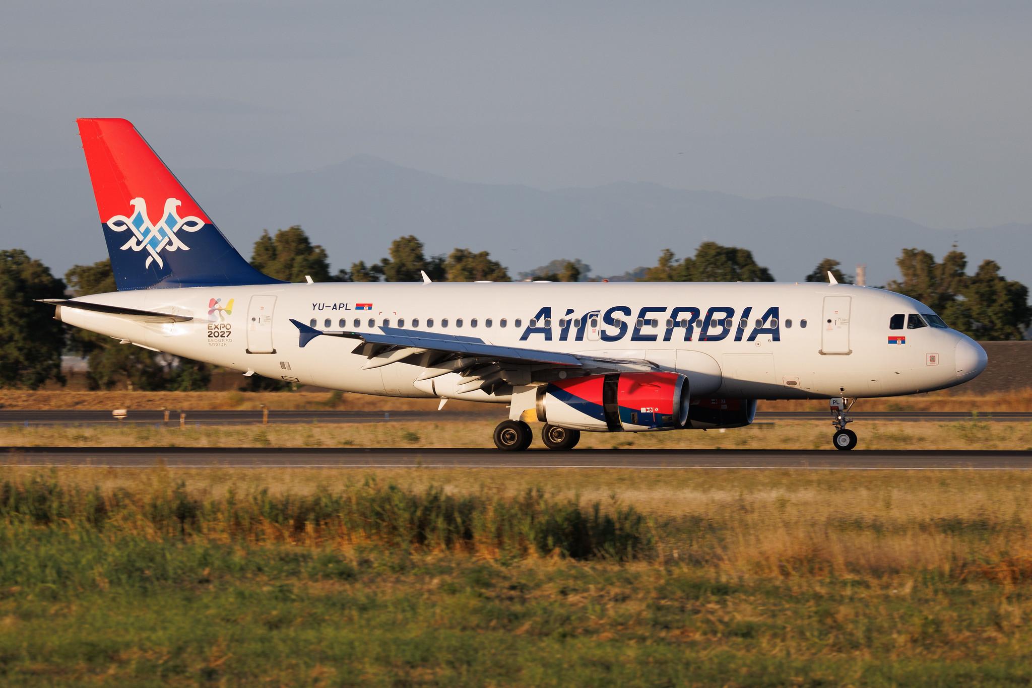 Rome Leonardo da Vinci Fiumicino Airport: AirSERBIA (JU / ASL) | Airbus A319-132 A319 | YU-APL | MSN 04282