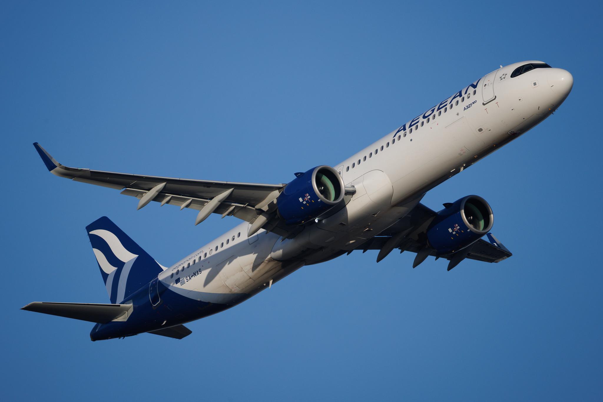 Rome Leonardo da Vinci Fiumicino Airport: Aegean Airlines (A3 / AEE) | Airbus A321-271NX A21N | SX-NAS | MSN 12746