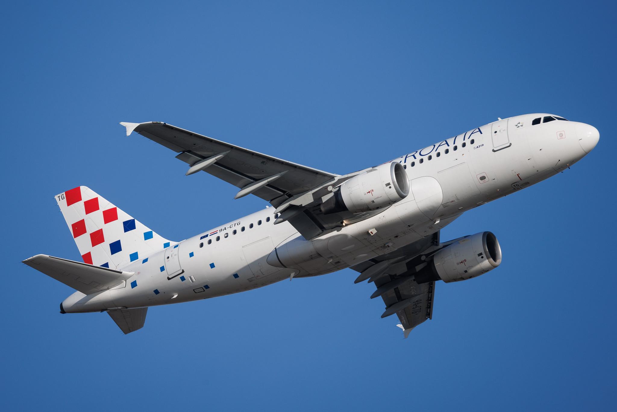 Rome Leonardo da Vinci Fiumicino Airport: Croatia Airlines (OU / CTN) | Airbus A319-112 A319 | 9A-CTG | MSN 0767