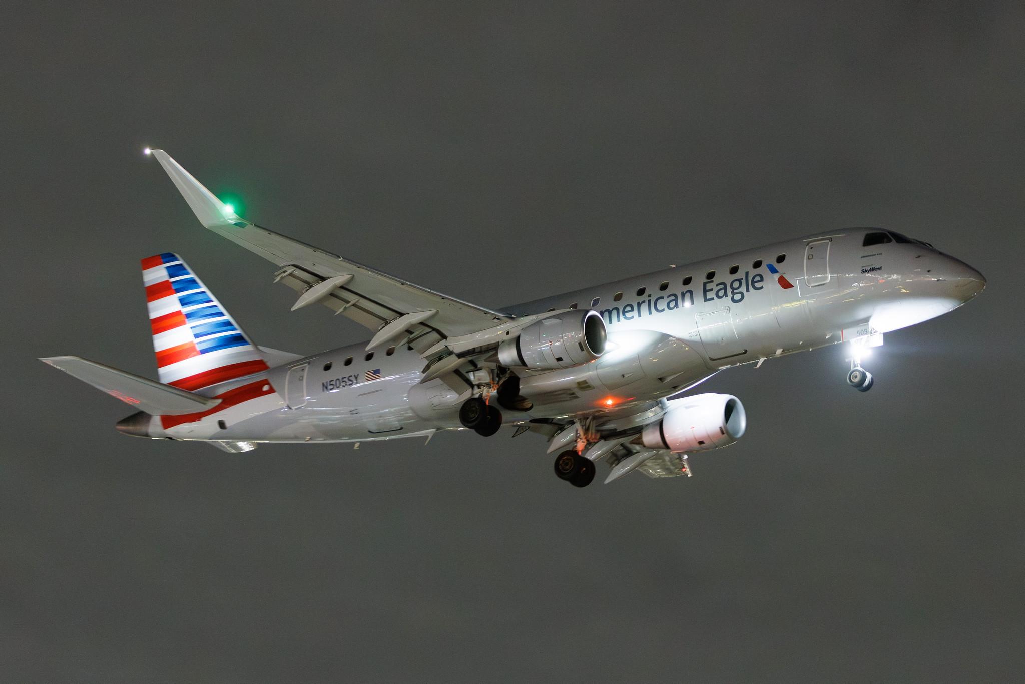 Los Angeles International Airport: American Eagle (AA / AAL) | Operator: SkyWest Airlines | Embraer E175LR E75L | N505SY | MSN 17000886