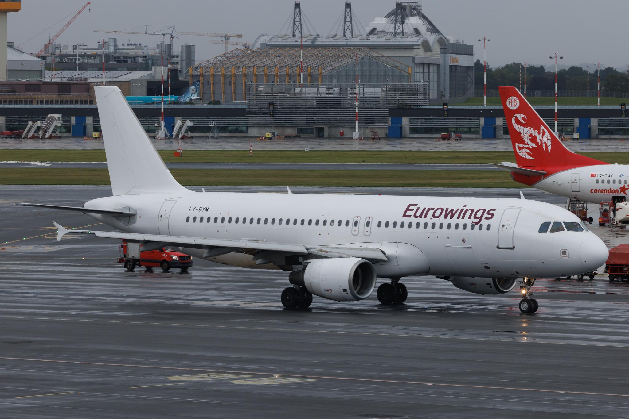 Hamburg Airport: Eurowings (EW / EWG) | Operator: GetJet Airlines | Airbus A320-214 A320 | LY-GYM | MSN 02584